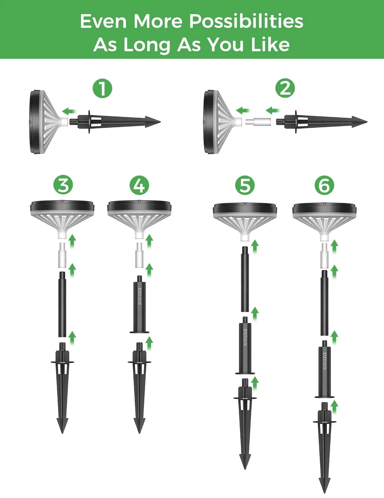 4-Pack Warm White Solar Pathway Lights with 3 Light Modes