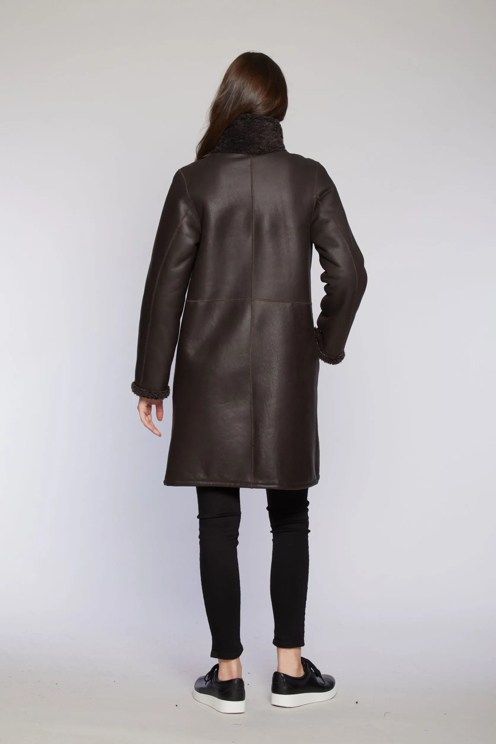 #527 Reversible shearling coat