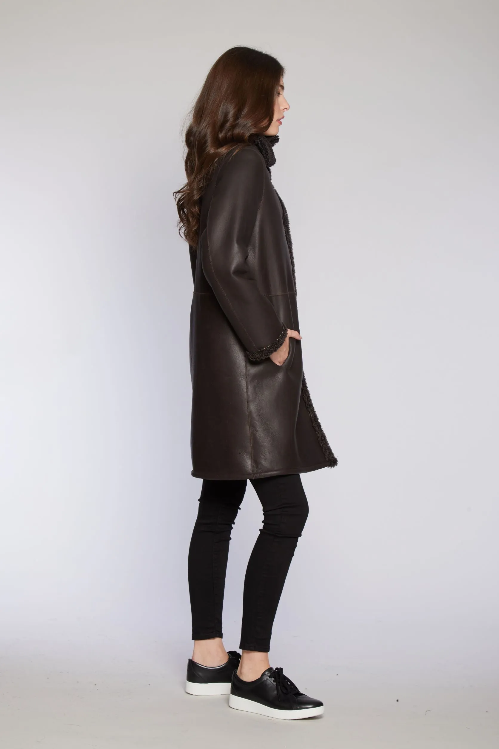 #527 Reversible shearling coat