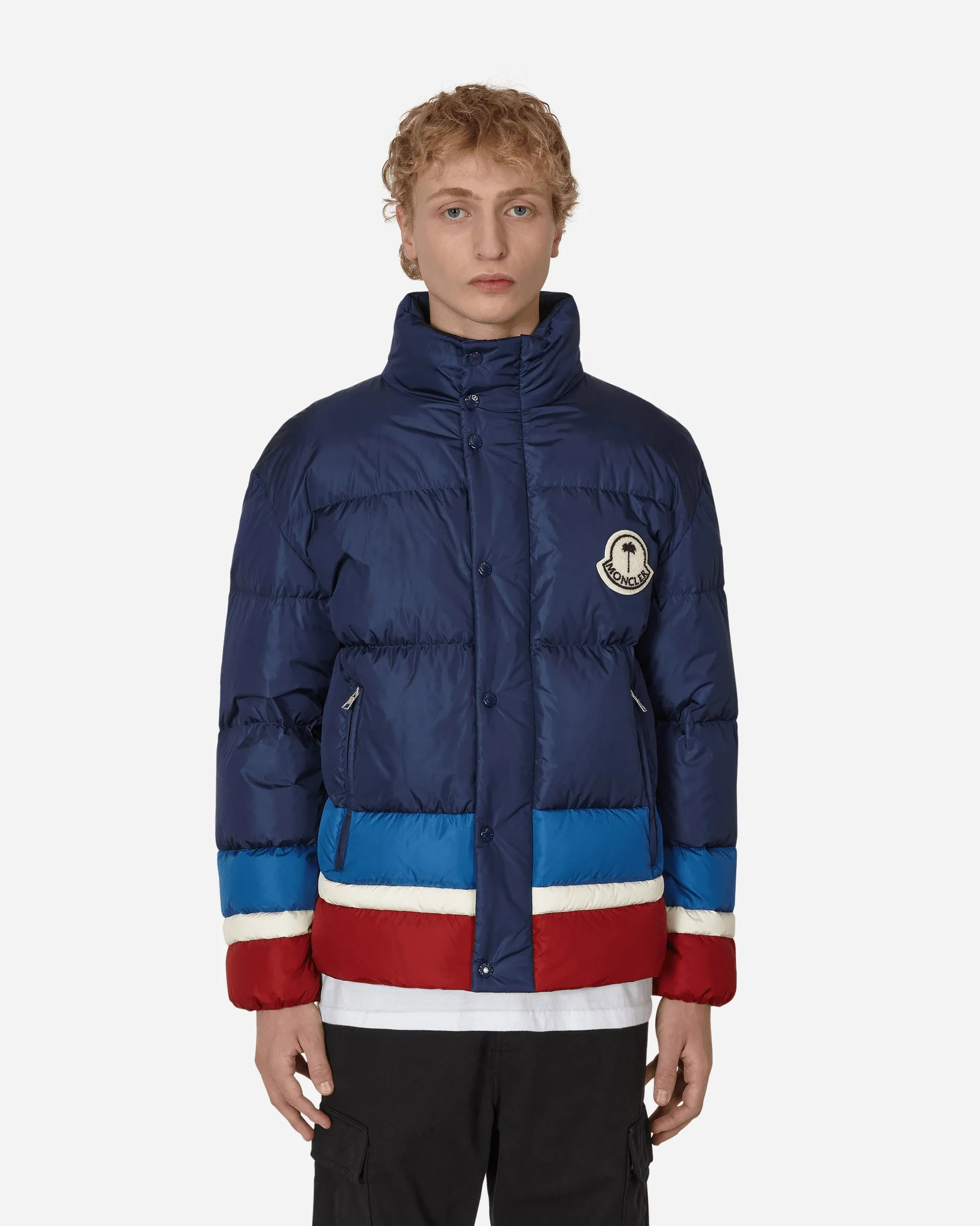 8 Moncler Palm Angels Denneny Down Jacket Blue