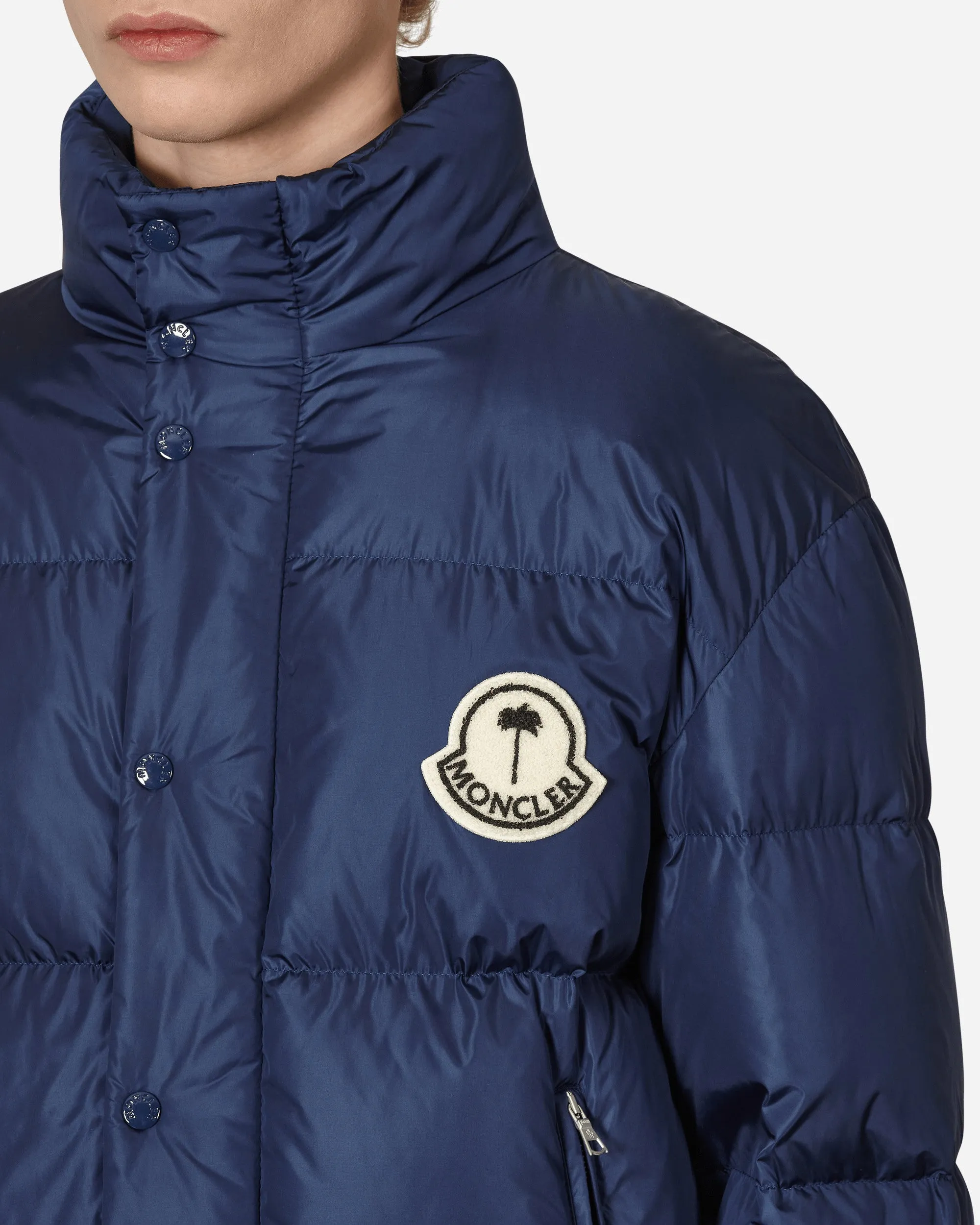 8 Moncler Palm Angels Denneny Down Jacket Blue