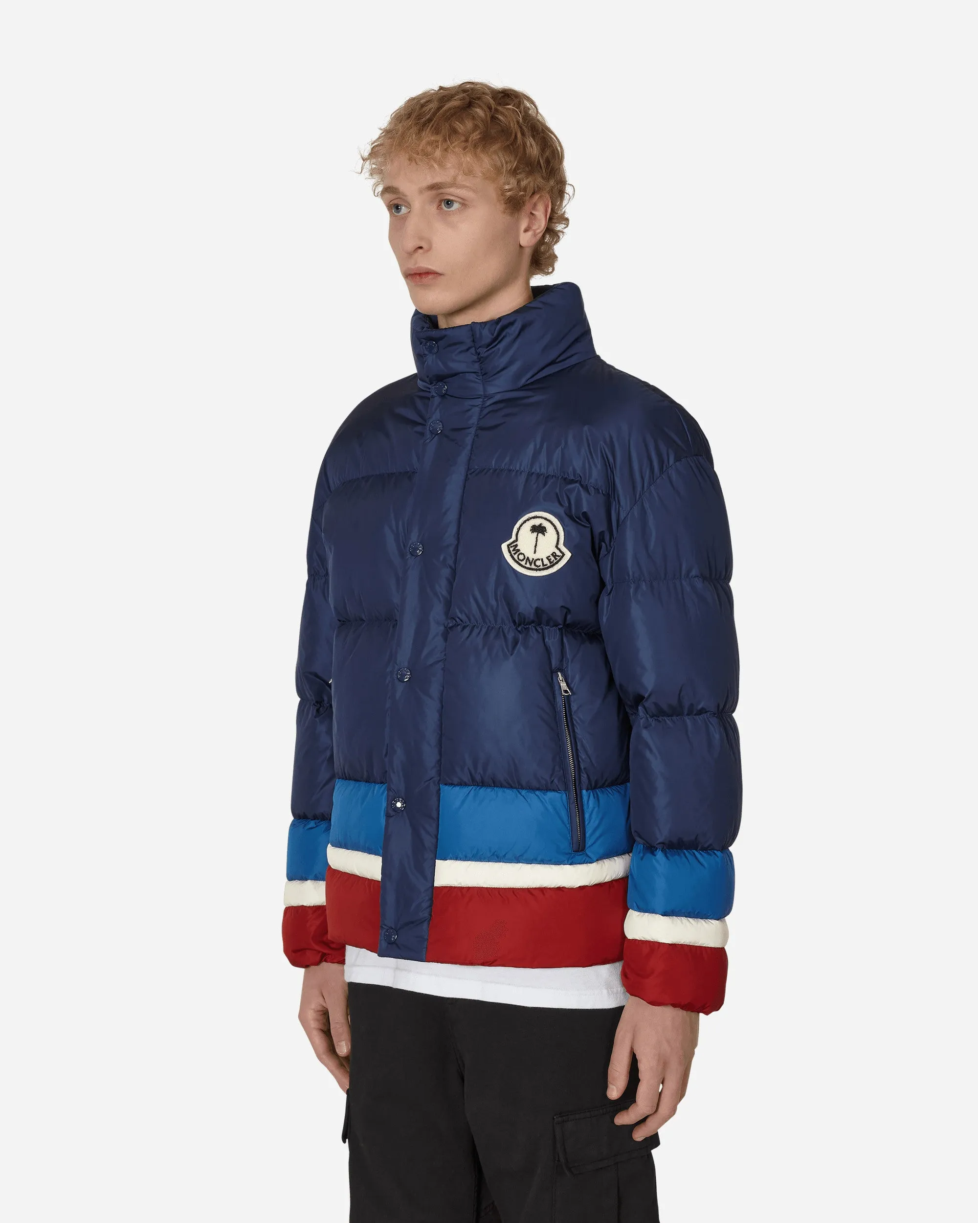 8 Moncler Palm Angels Denneny Down Jacket Blue