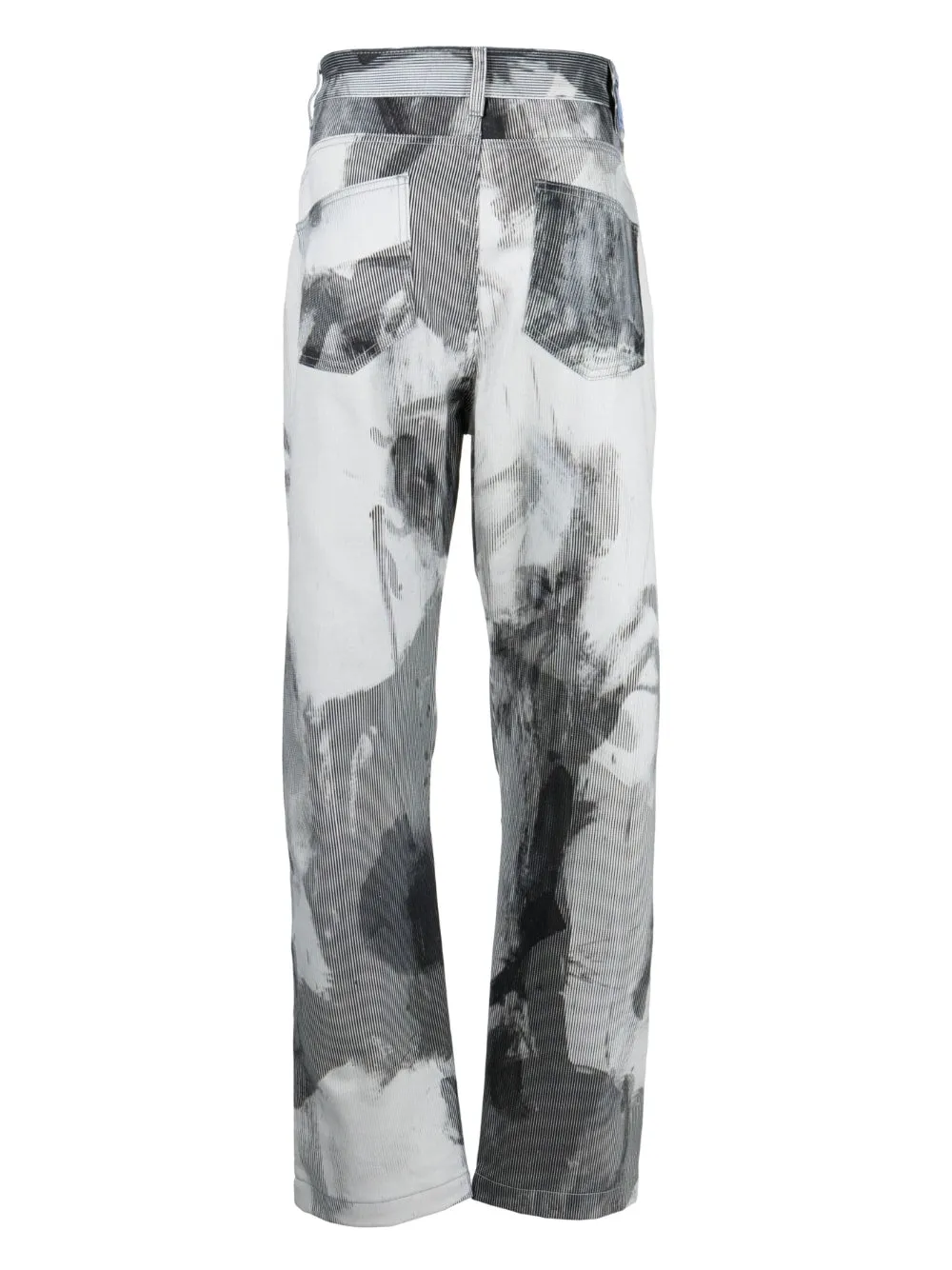 Abstract-Print Straight-Leg Trousers