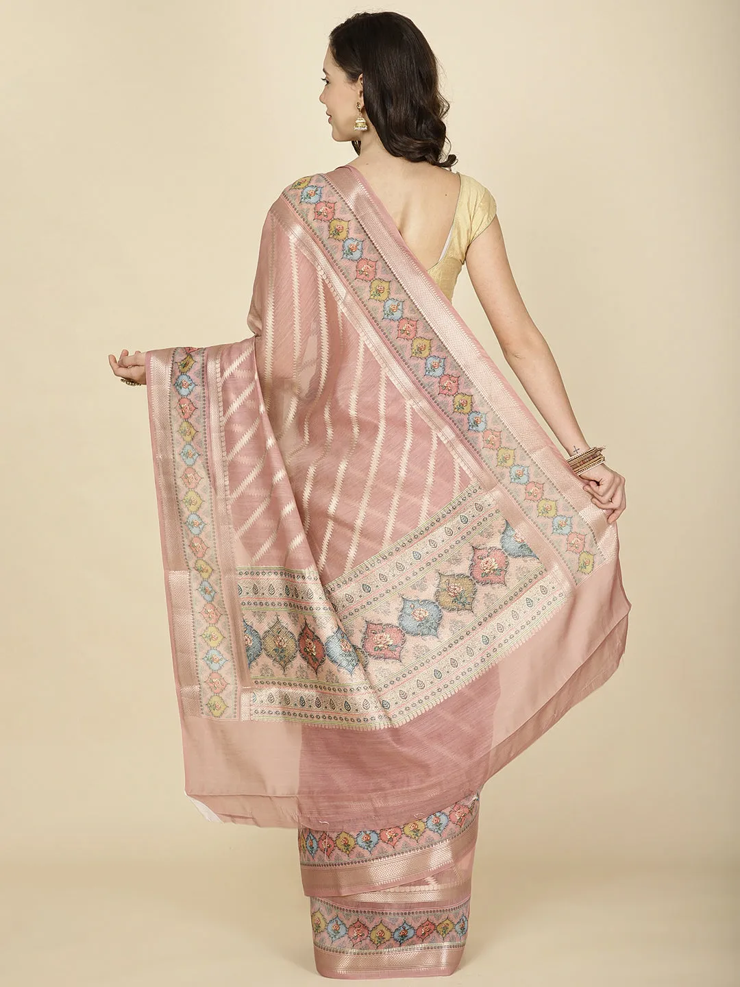 Abstract Printed Cotton Saree