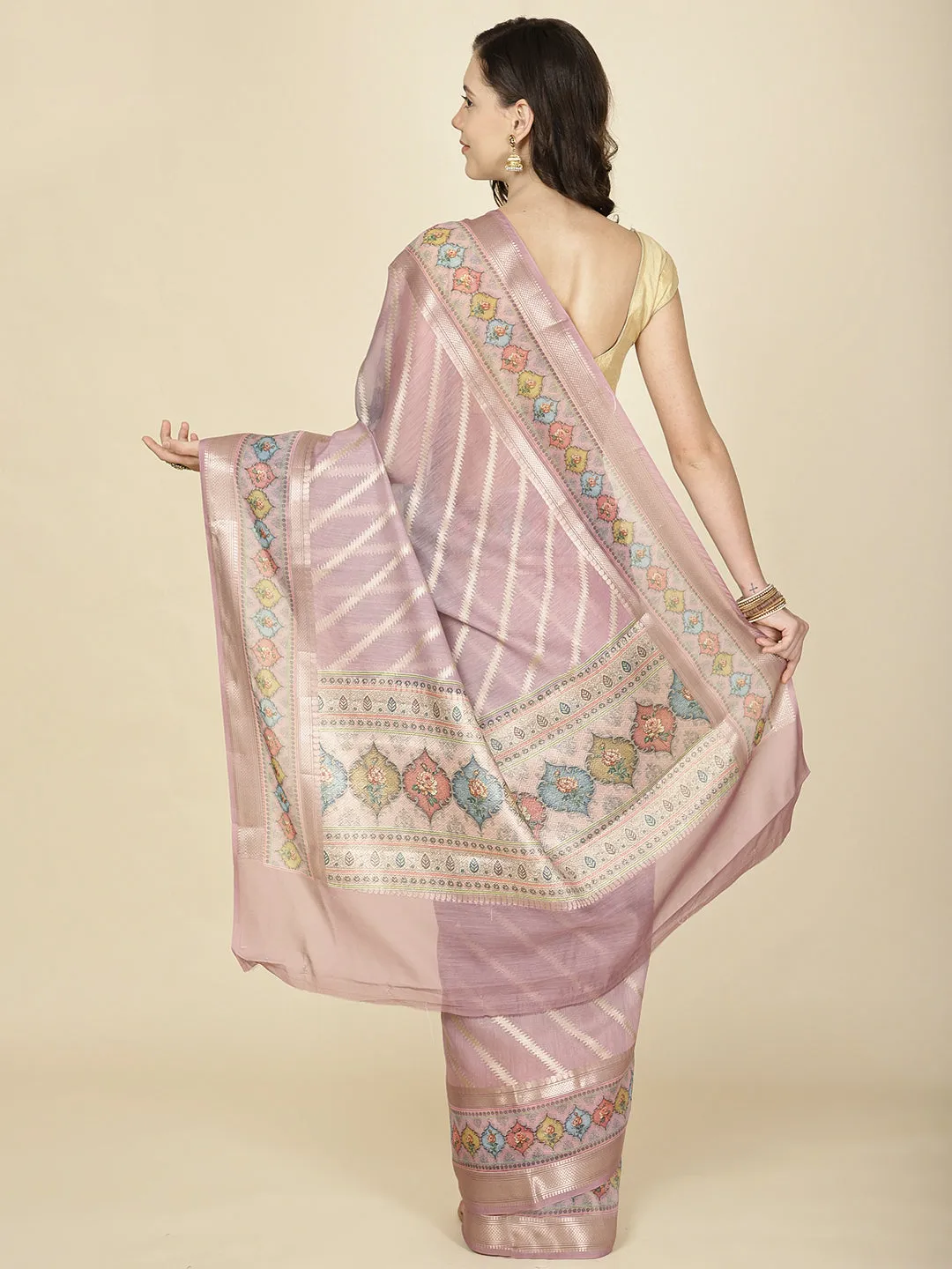 Abstract Printed Cotton Saree