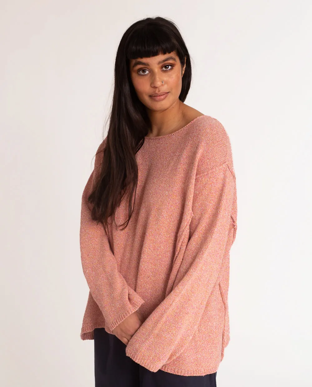 Alessandra Recycled Cotton Jumper In Coral