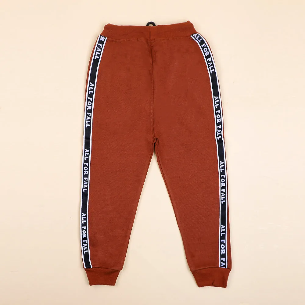 All For Fall Terry Pajama For Boys - Brown