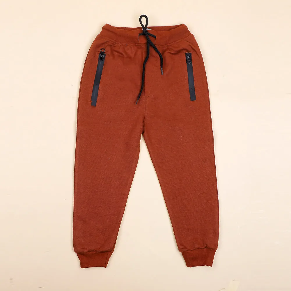 All For Fall Terry Pajama For Boys - Brown