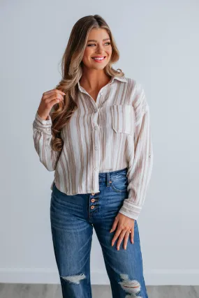 Annica Striped Button Down - Sand