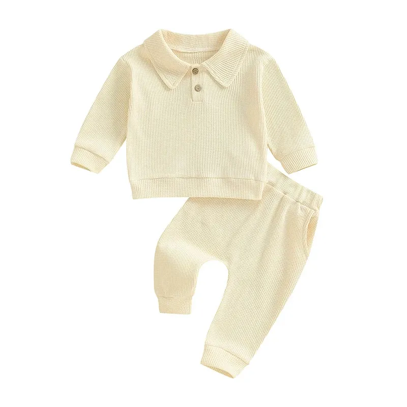 Baby Boys Fall Layette (3 Colors) Collar Sweatshirt Outfit