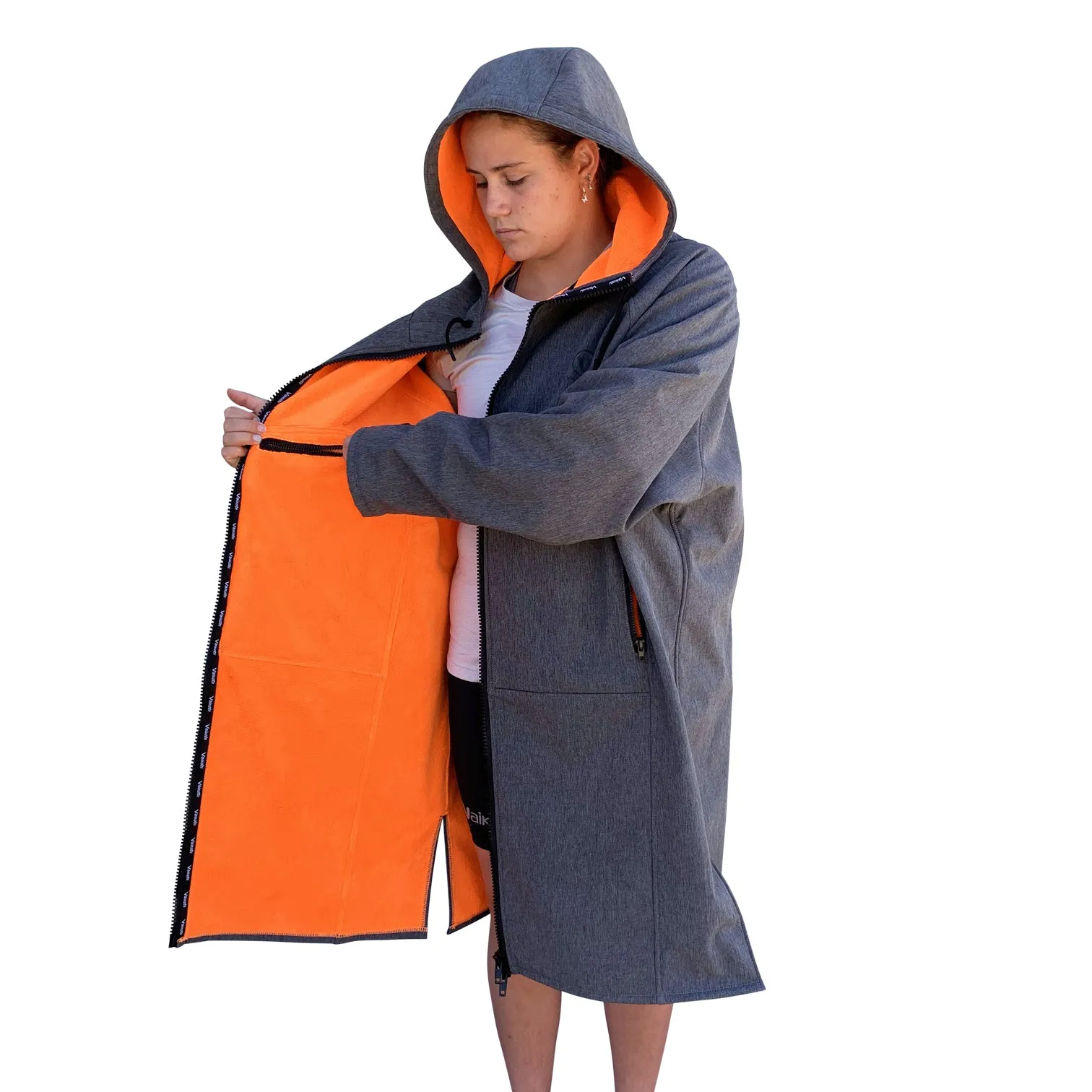 BEACH COAT - GREY/ORANGE