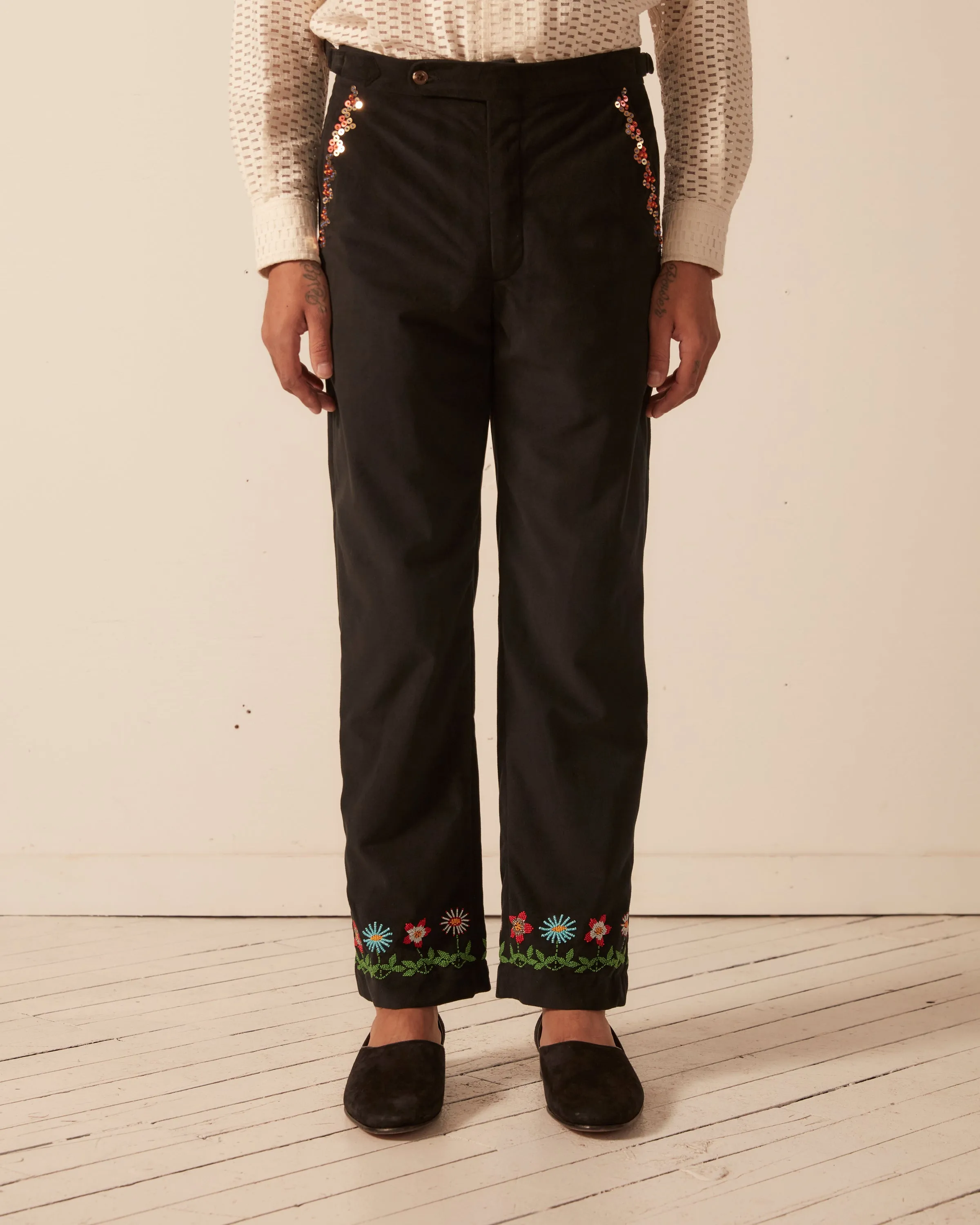 Beaded Garden Vine Trousers