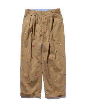 Beams Plus 2 Pleats Trousers Embroidery On Print