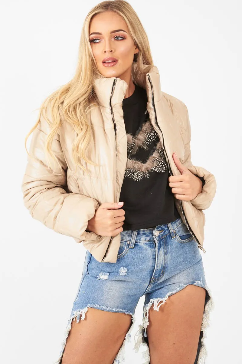 Beige Puffer Coat - Alyssa