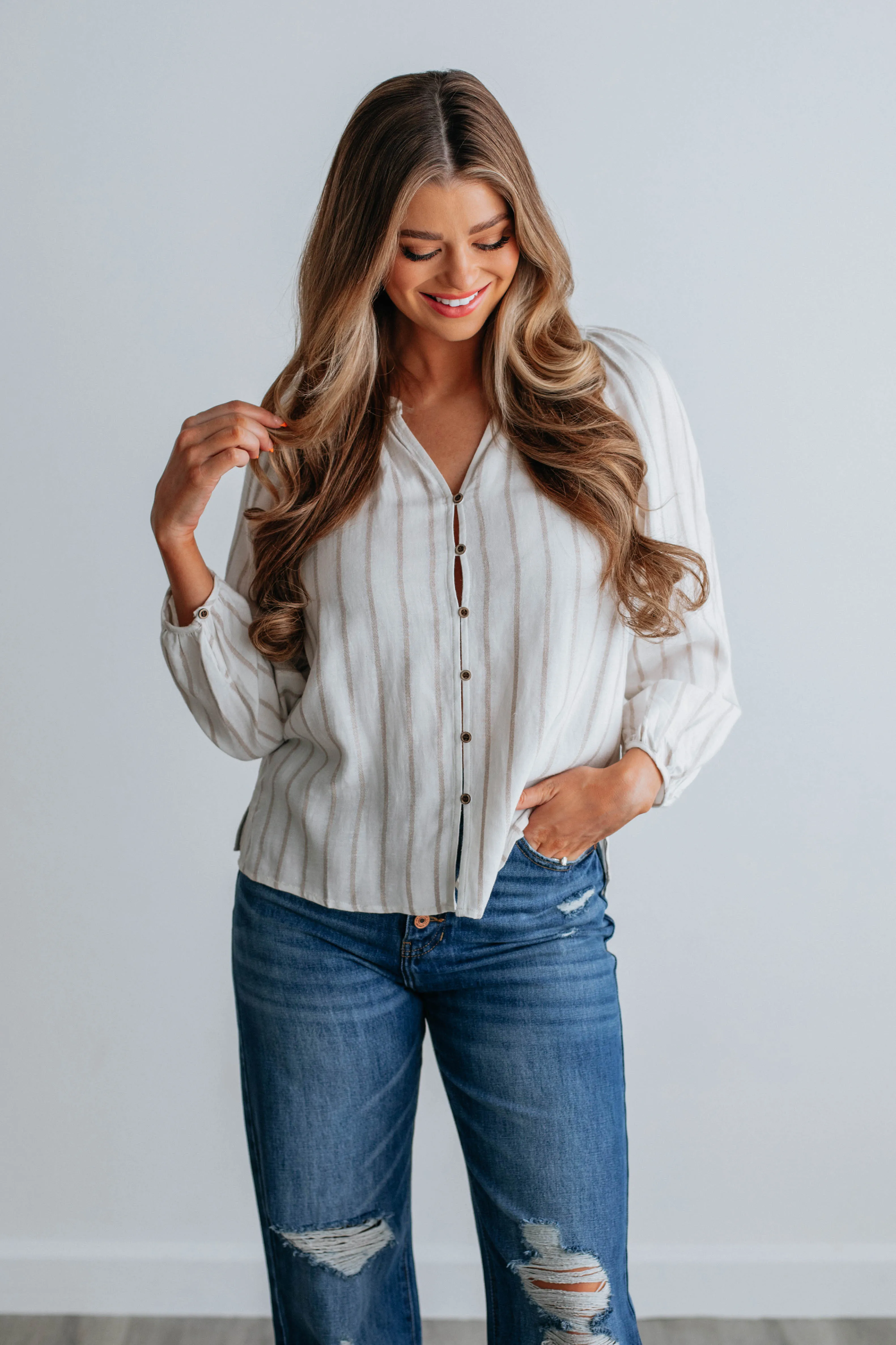 Beverly Striped Button Down