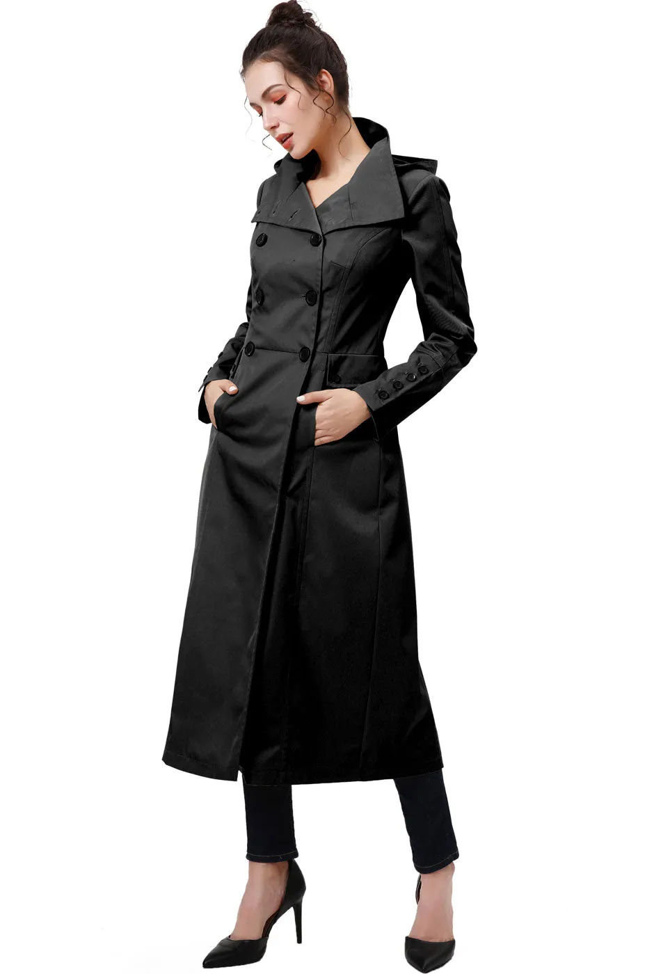 BGSD Women Kelly Waterproof Hooded Maxi Trench Coat