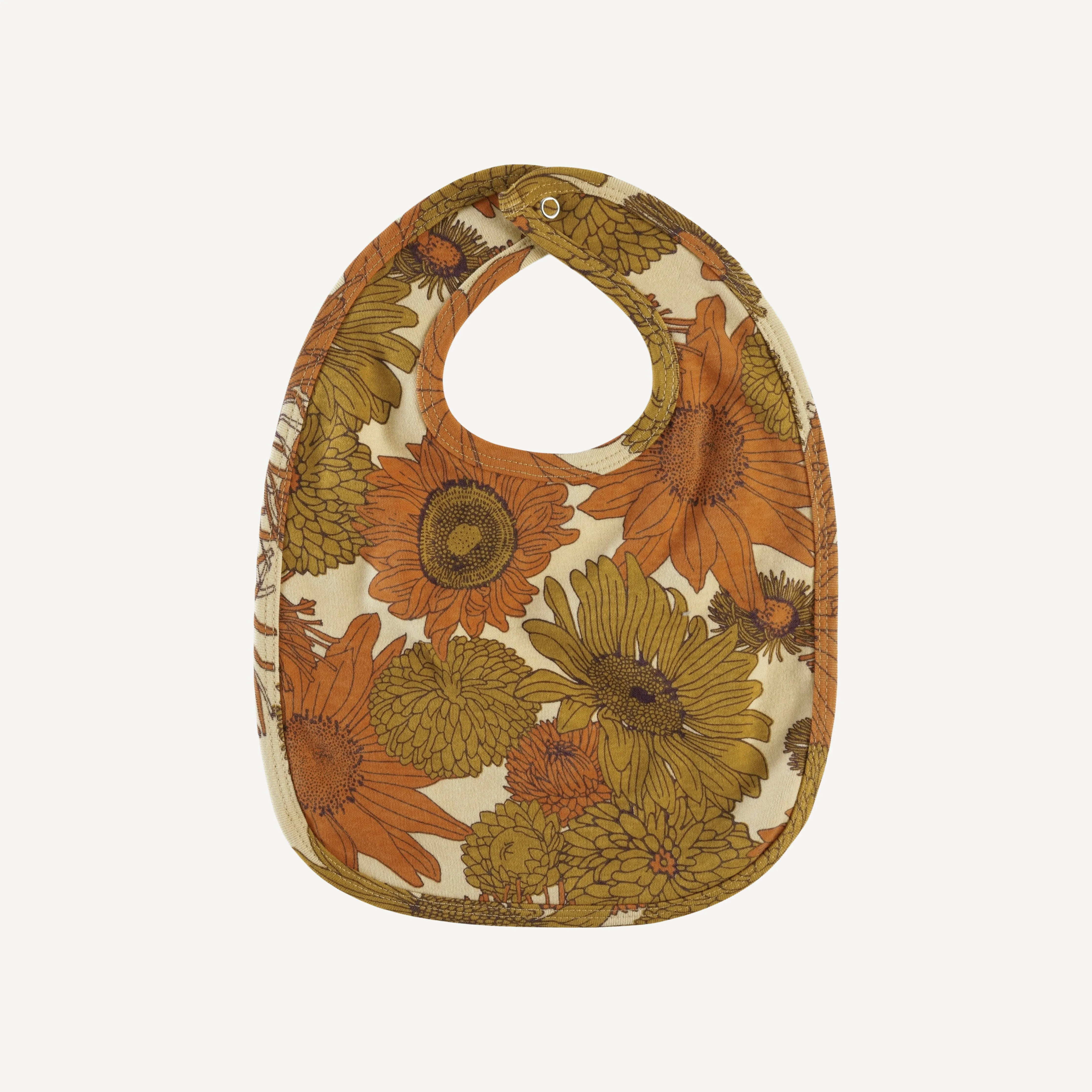 bib | fall sunflowers | organic cotton interlock