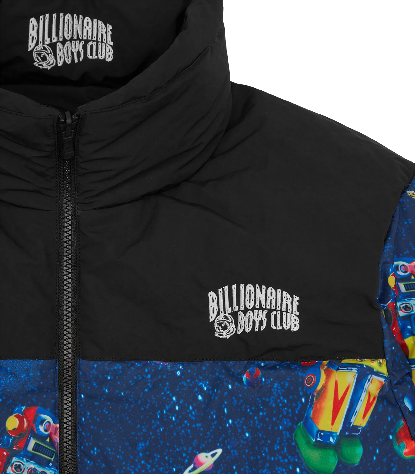 BILLIONAIRE BOYS CLUB X FIRST DOWN REVERSIBLE BUBBLE DOWN JACKET - NAVY