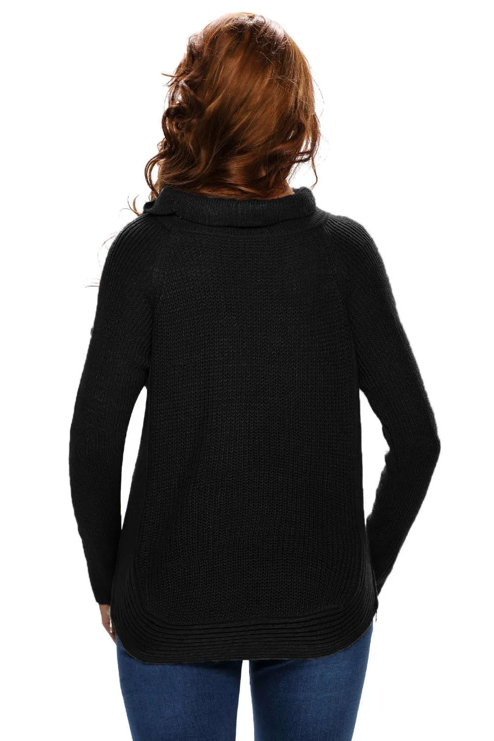 Black High Neck Pullover Sweater