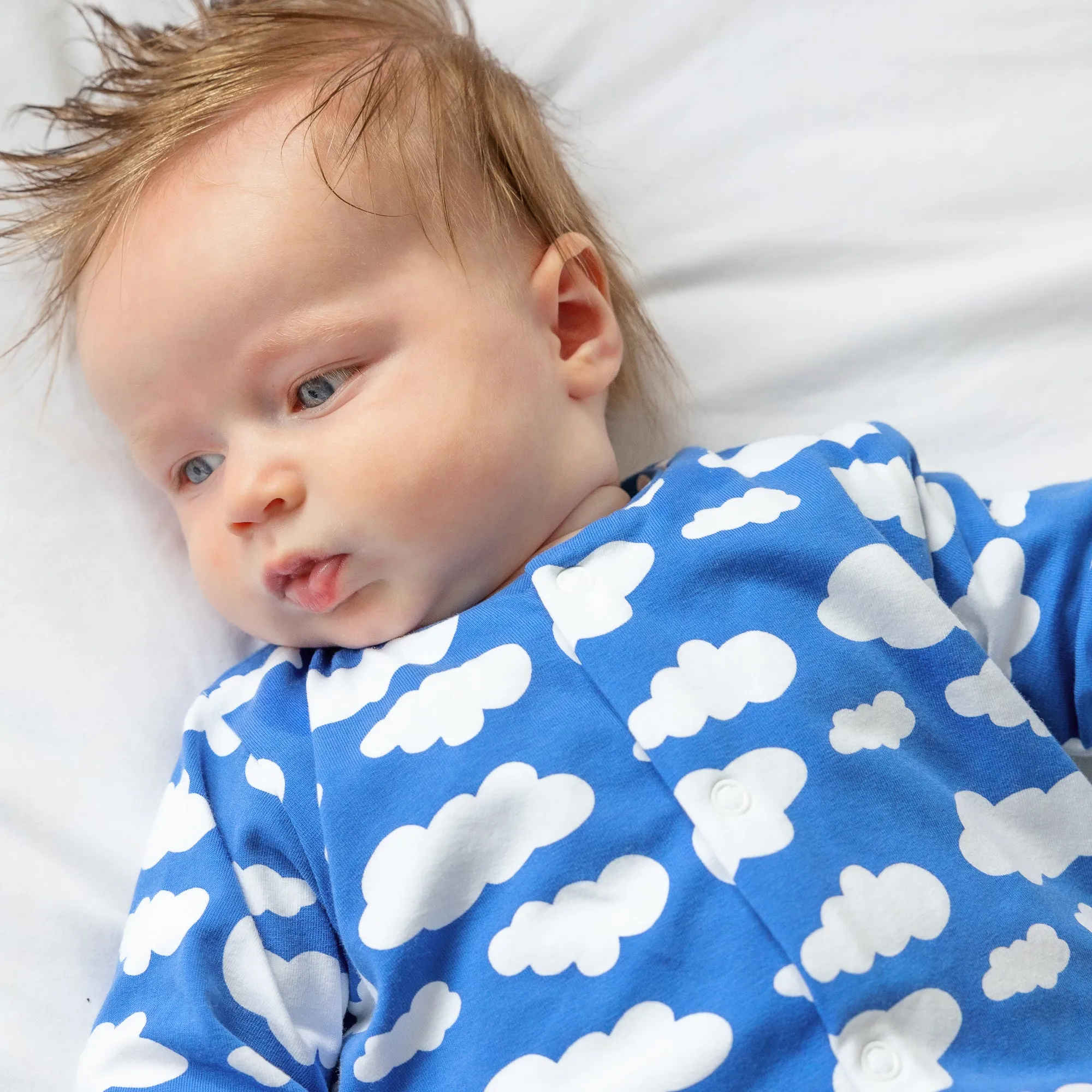 Blue cloud cotton sleepsuit