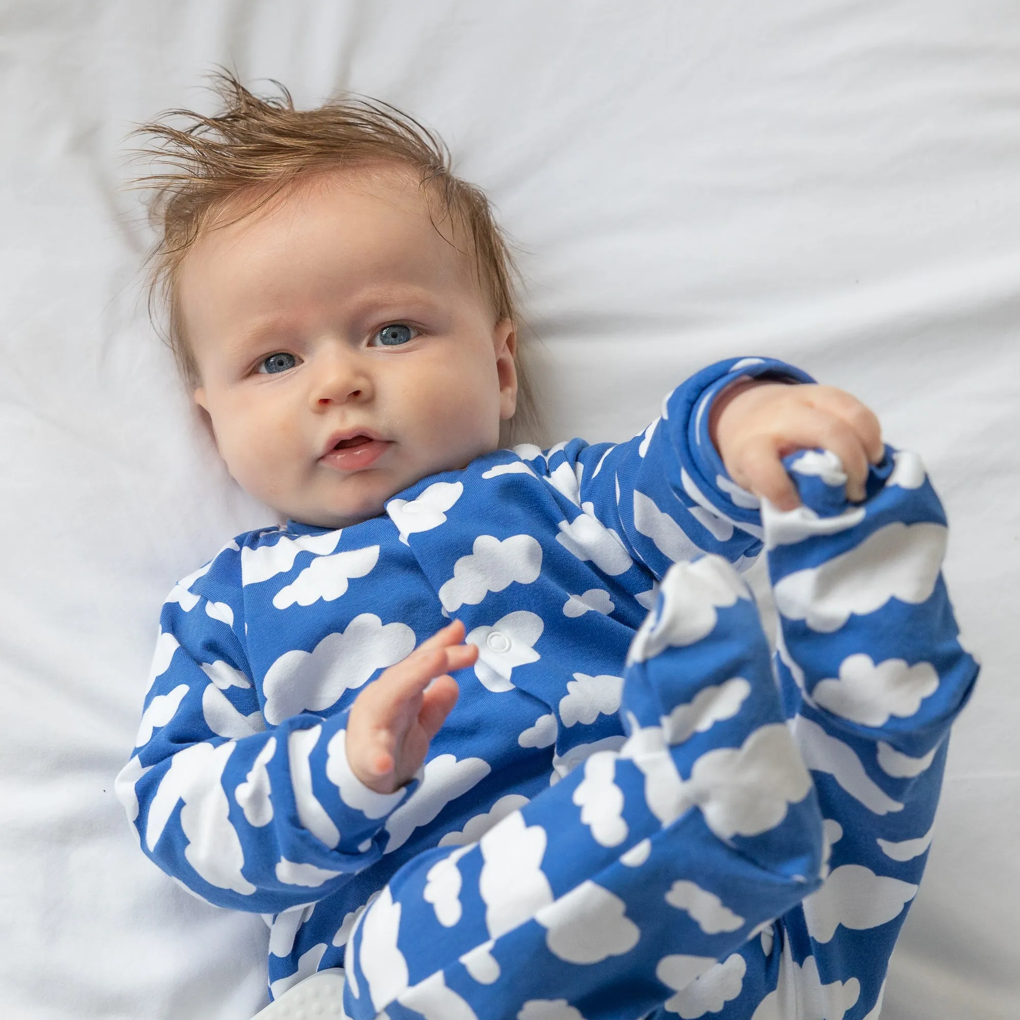 Blue cloud cotton sleepsuit