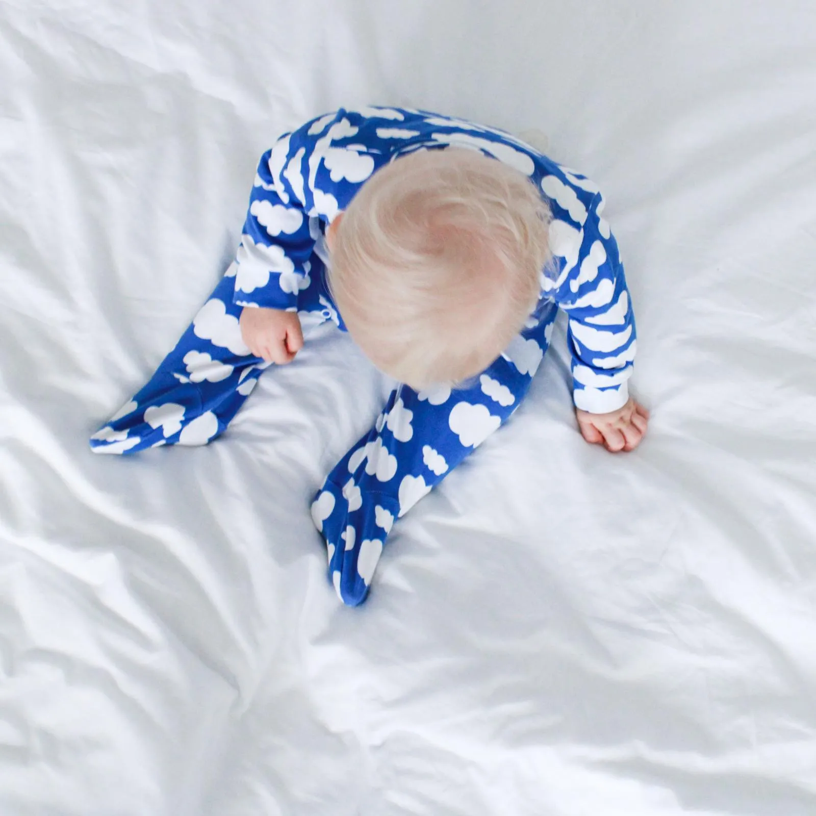 Blue cloud cotton sleepsuit