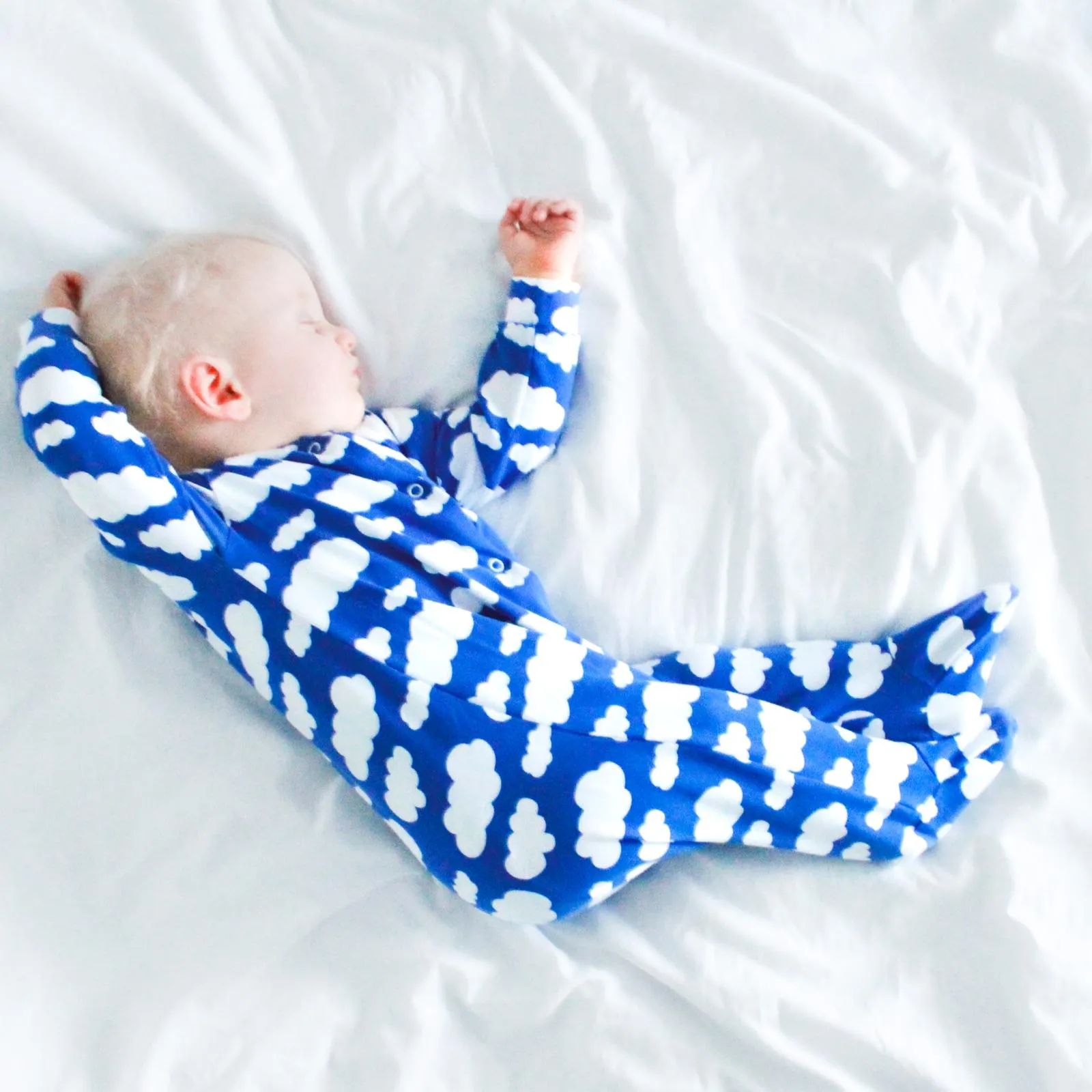 Blue cloud cotton sleepsuit