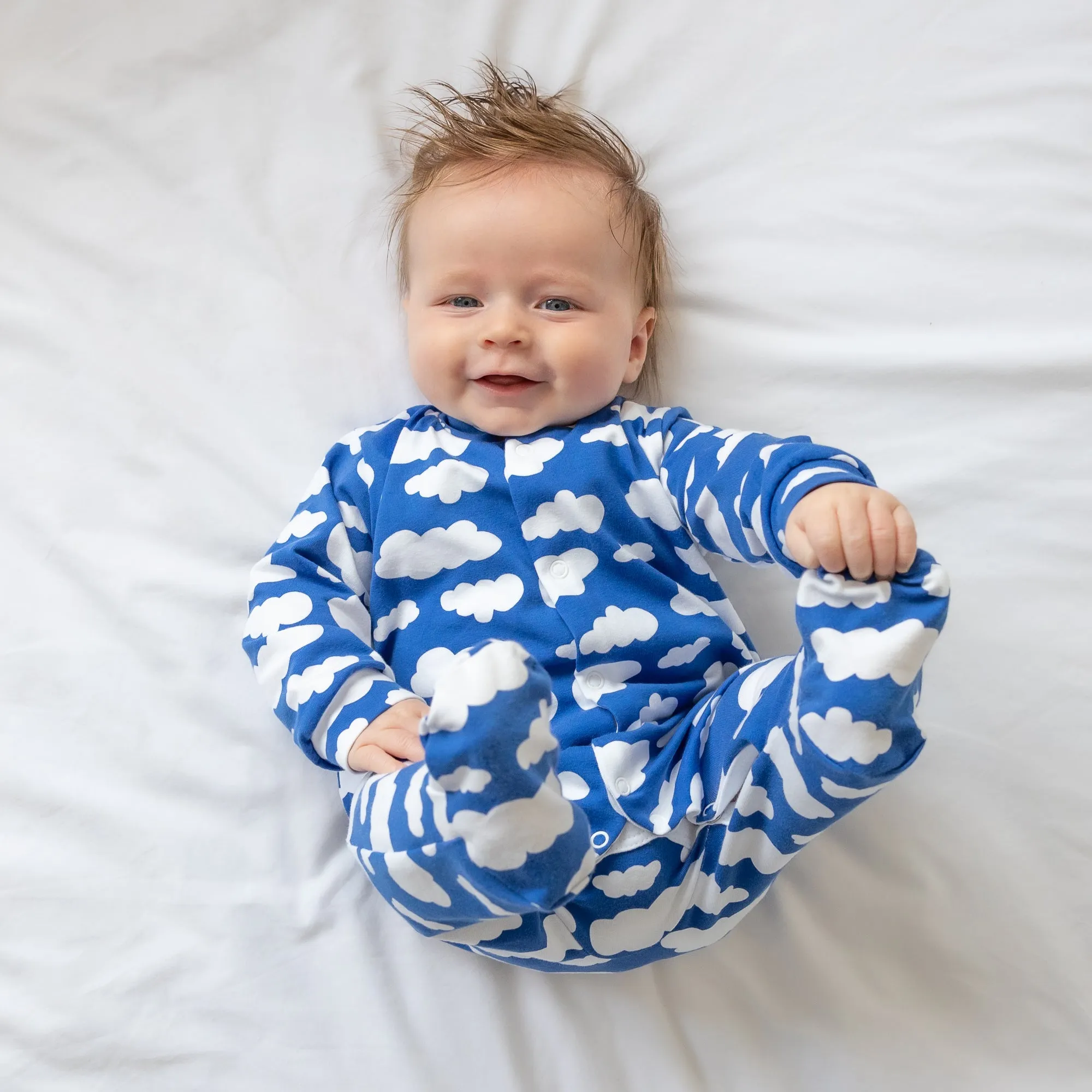 Blue cloud cotton sleepsuit