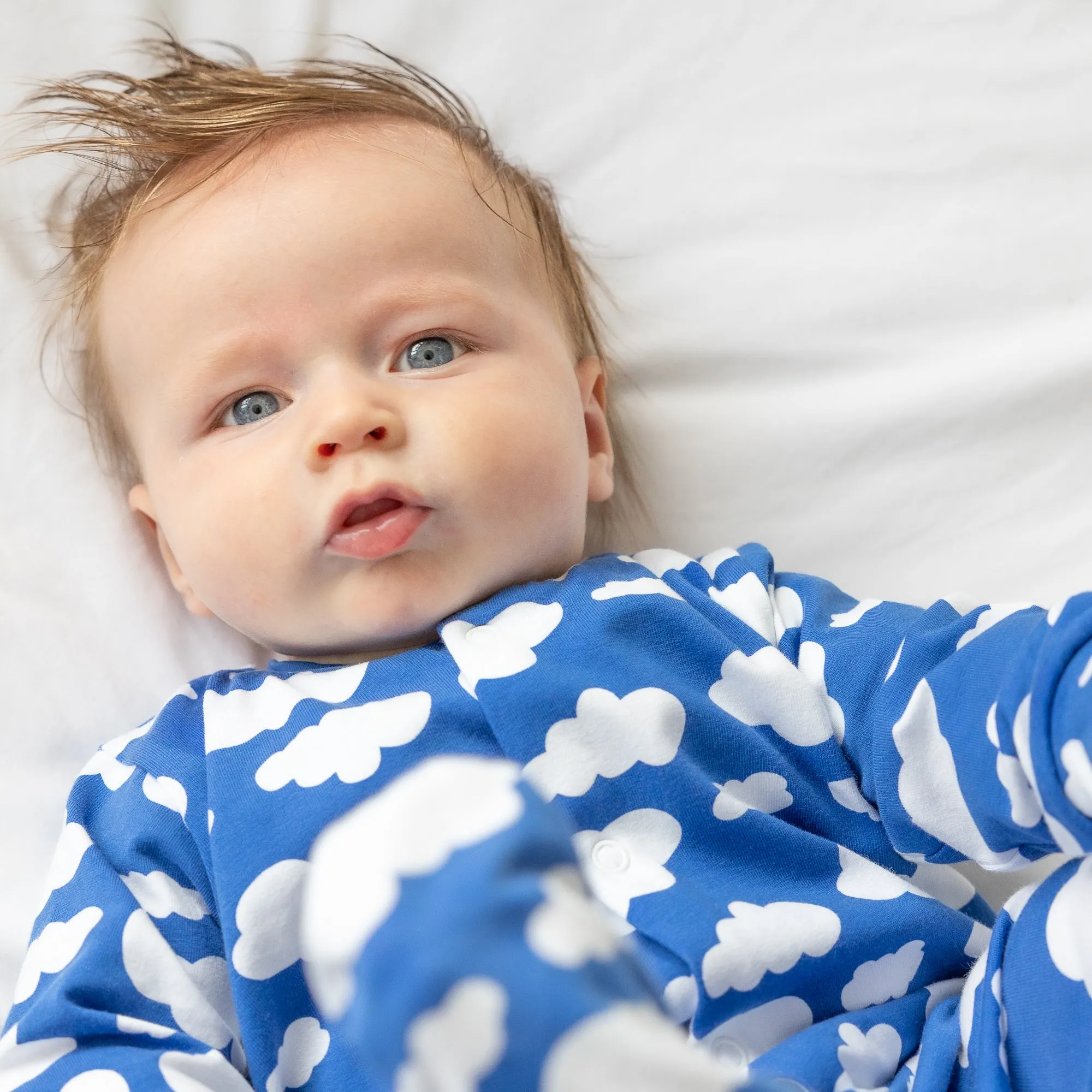 Blue cloud cotton sleepsuit