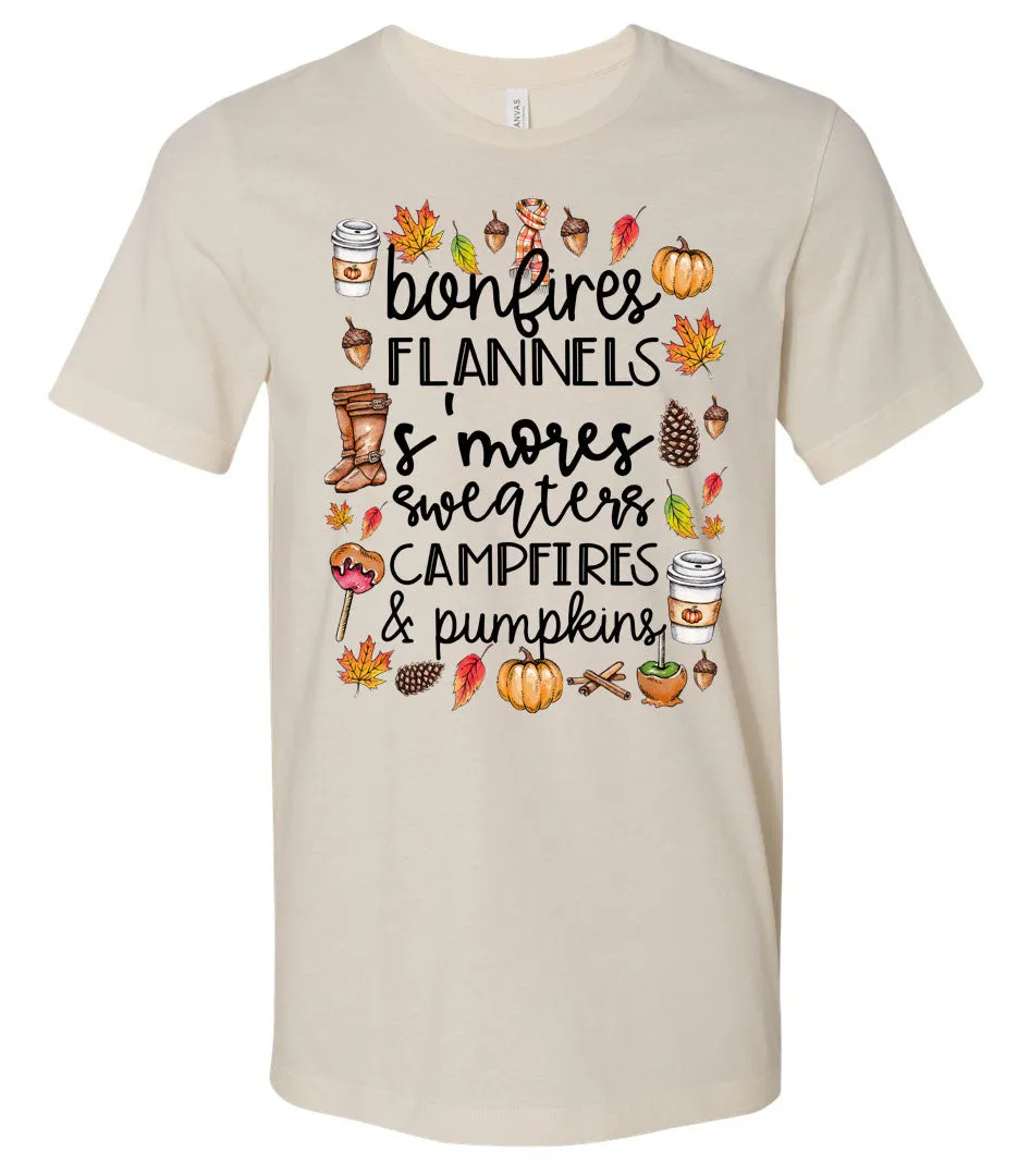 BONFIRE FLANNELS SMORES AND MORE FALL TEE