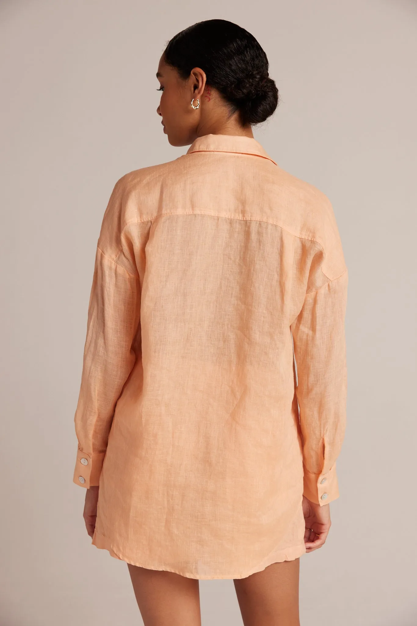 Boyfriend Button Down - Peach Parker