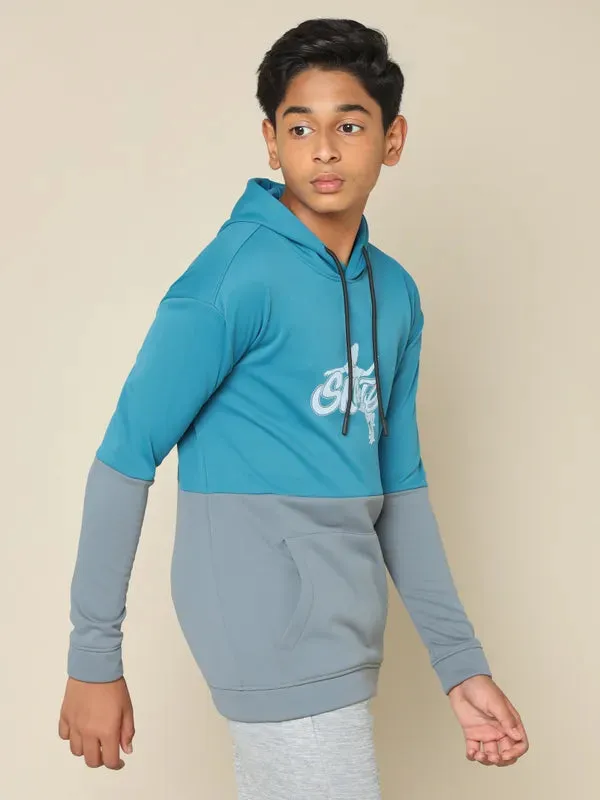 Boys Colorblock Slim Fit Hooded Sweatshirt with TECHNO WARM 