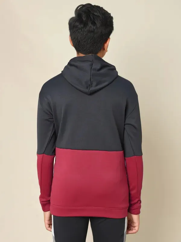 Boys Colorblock Slim Fit Hooded Sweatshirt with TECHNO WARM 