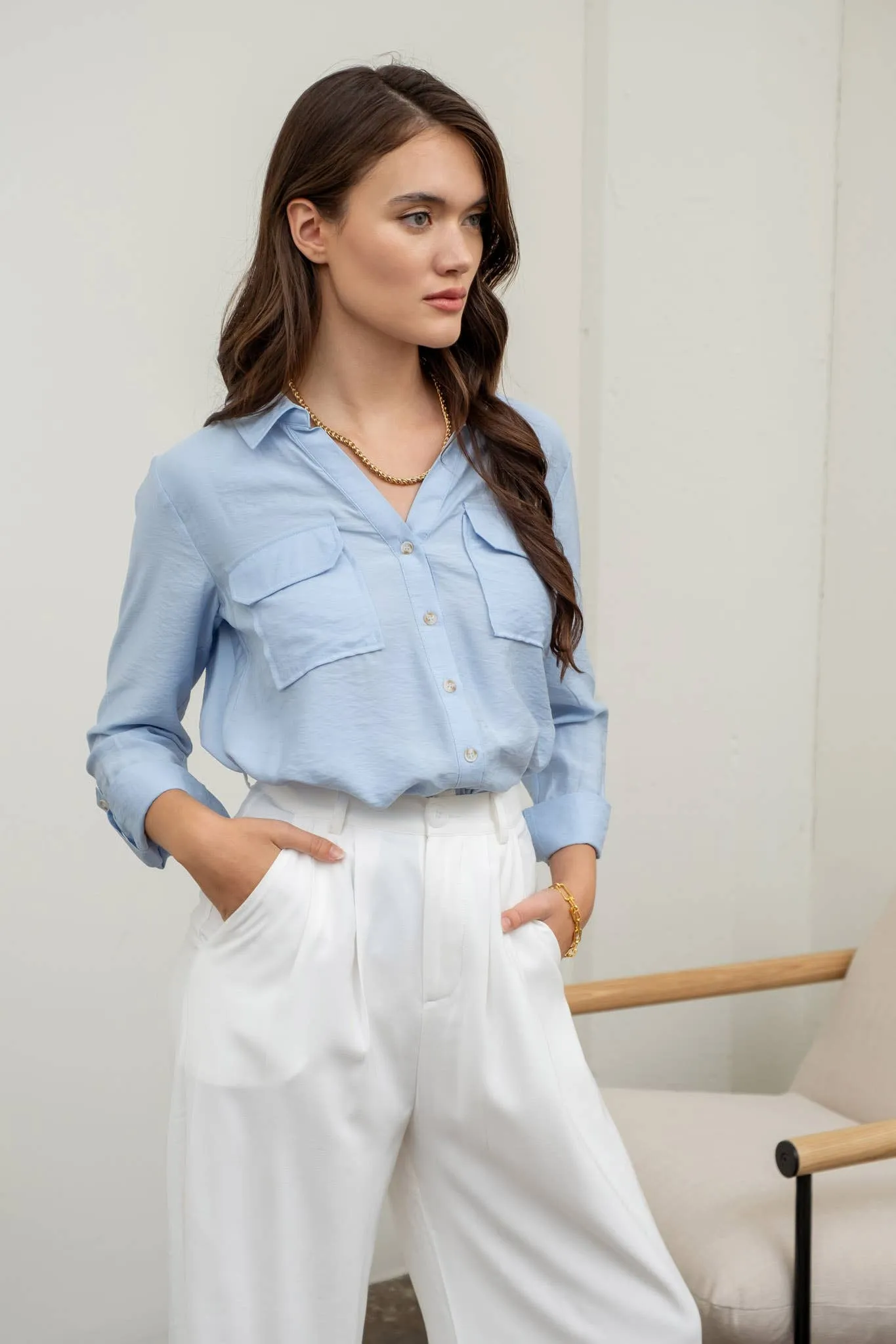 BUTTON DOWN SHIRT WITH POCKET