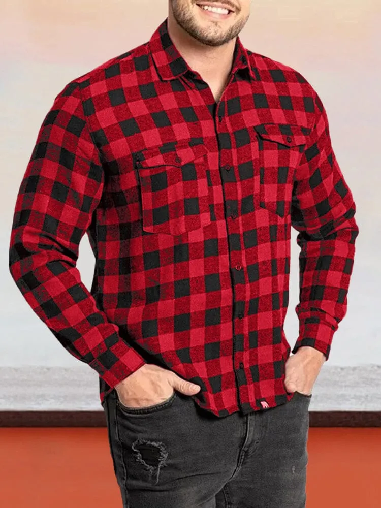 Casual Plaid Warm Flannelette Shirt