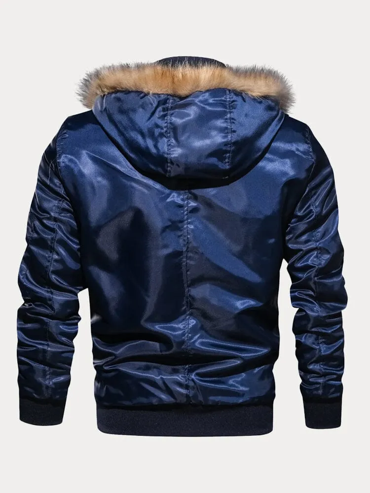 Casual Satin Hooded Coat