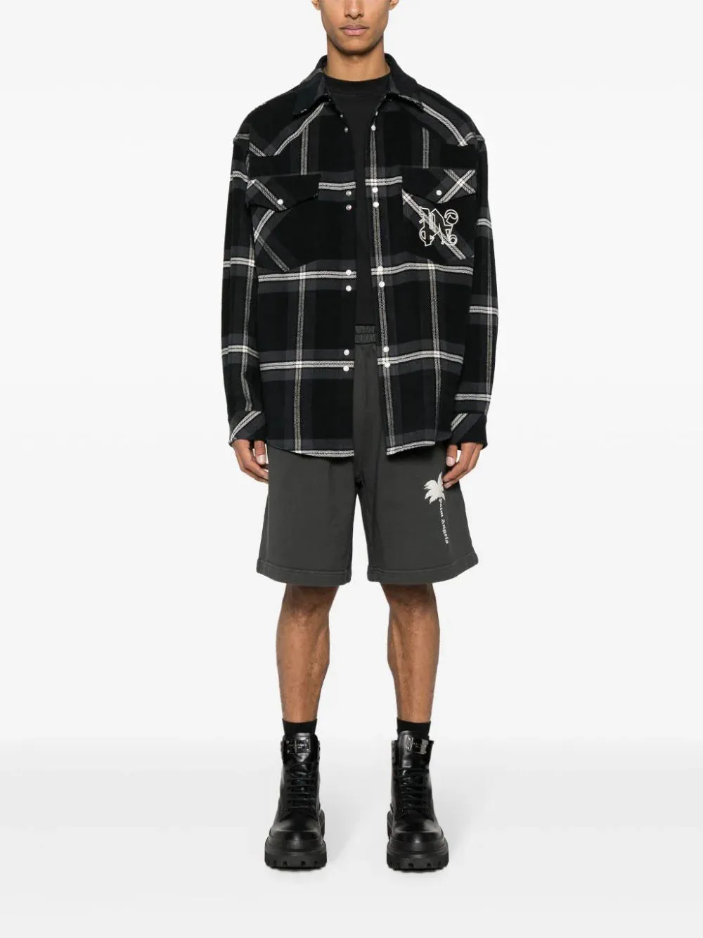 Checked Cotton-Flannel Shirt Jacket