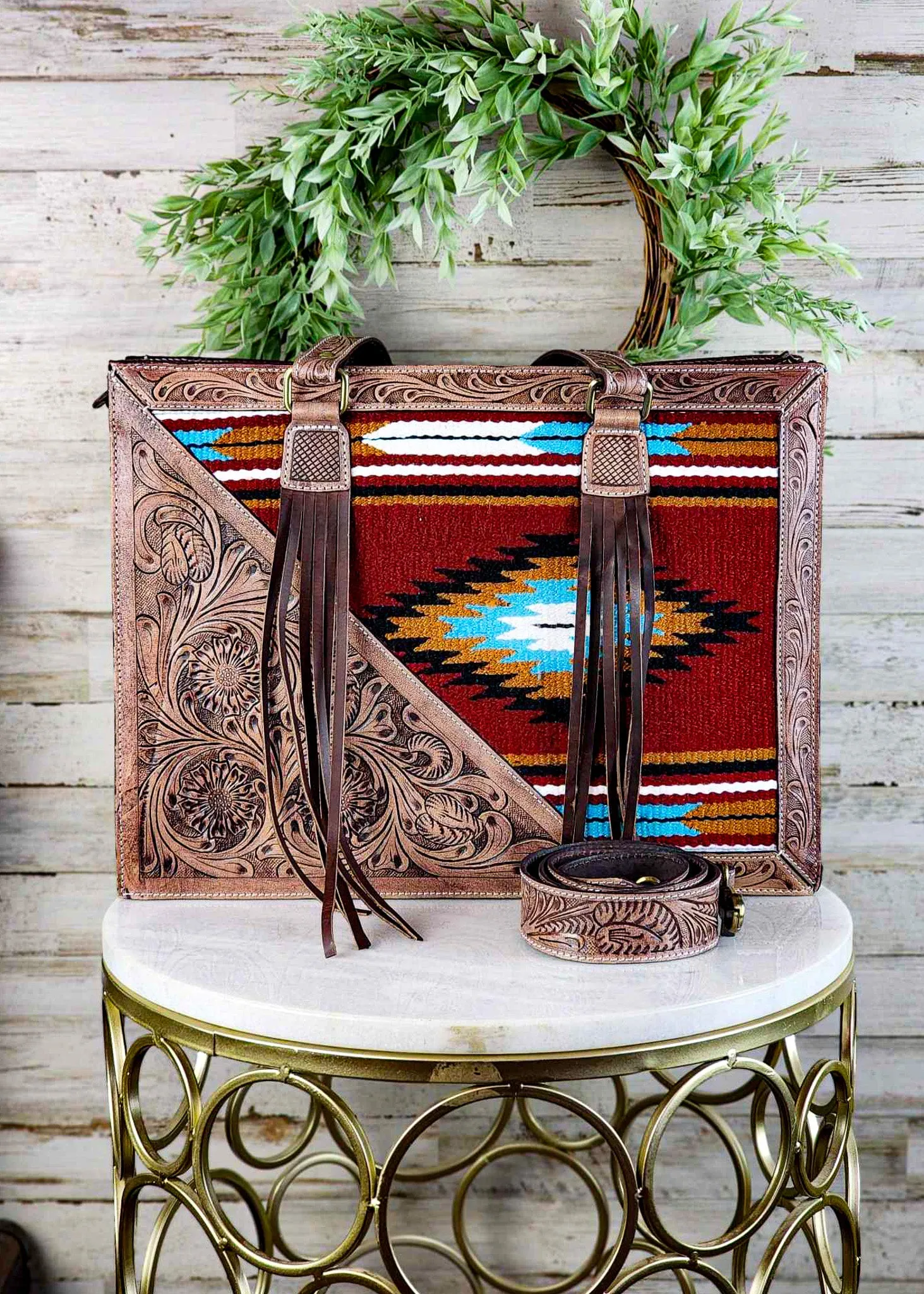 Concealed Carry Warm Aztec Tote Handbag