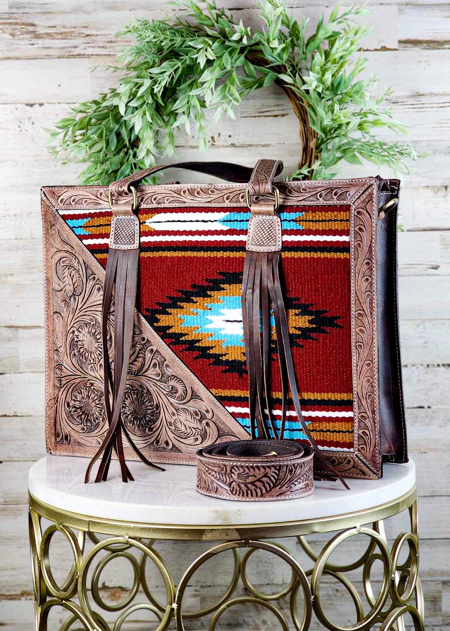 Concealed Carry Warm Aztec Tote Handbag