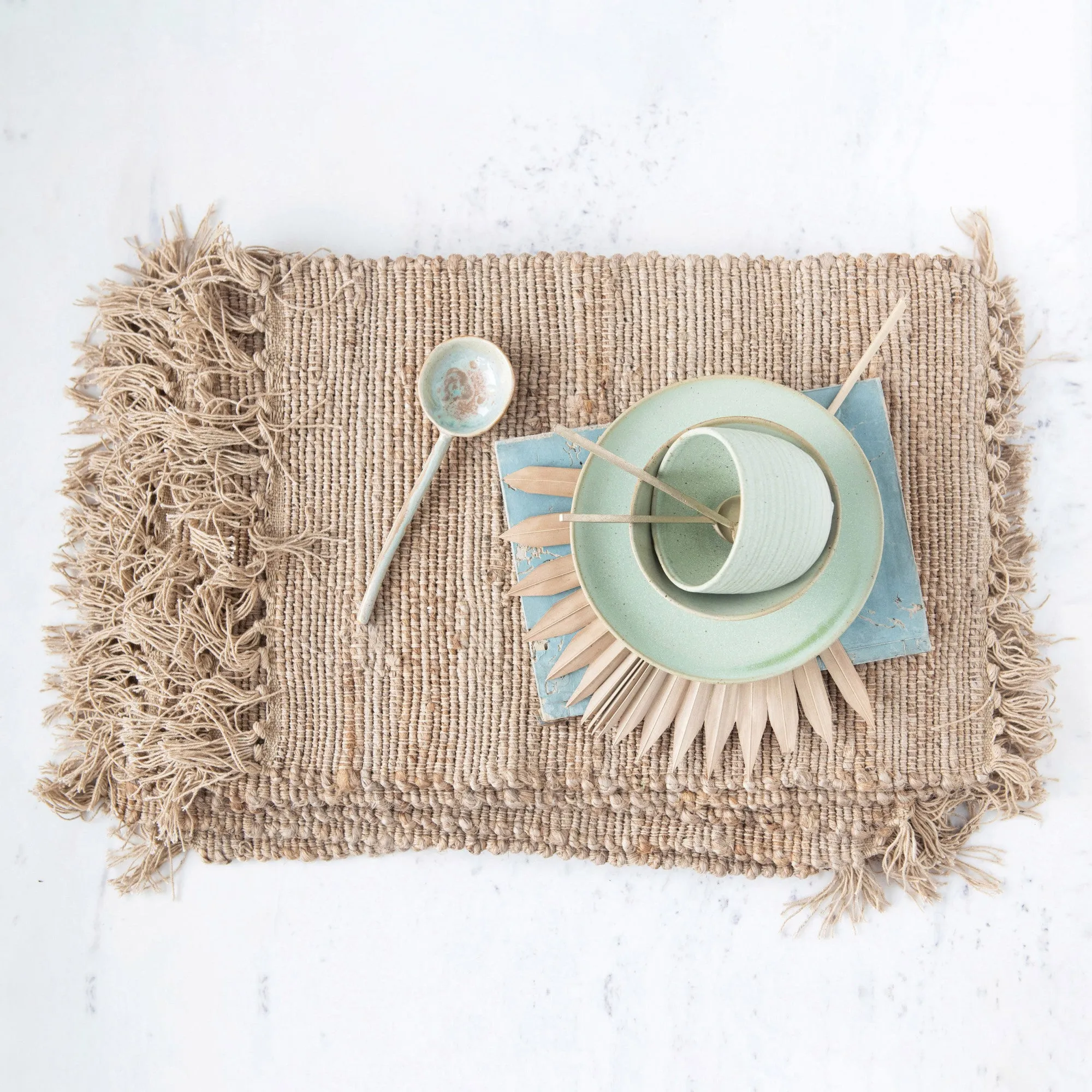 COTTON JUTE FRINGE PLATEMAT