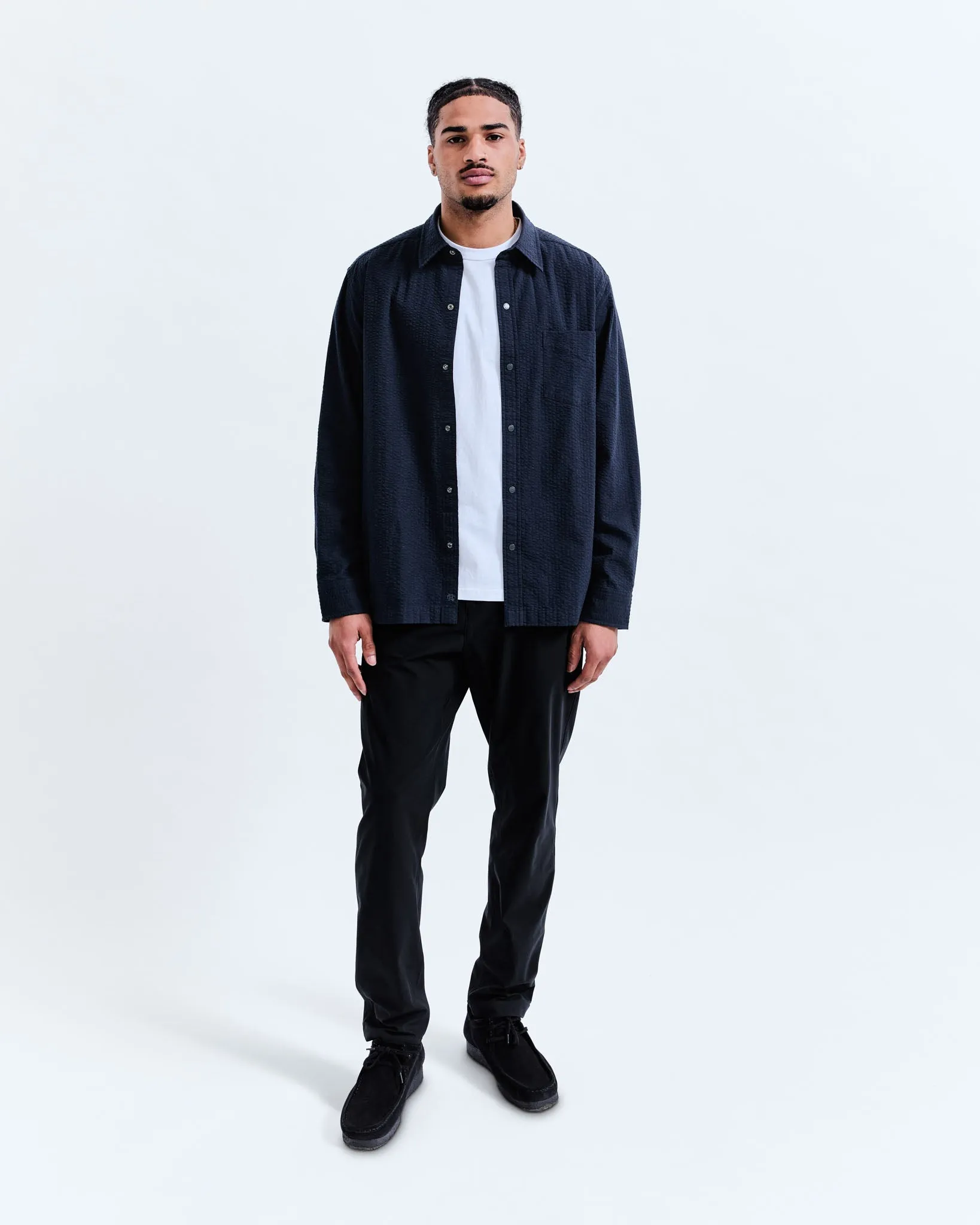 Cotton Seersucker Campus Overshirt