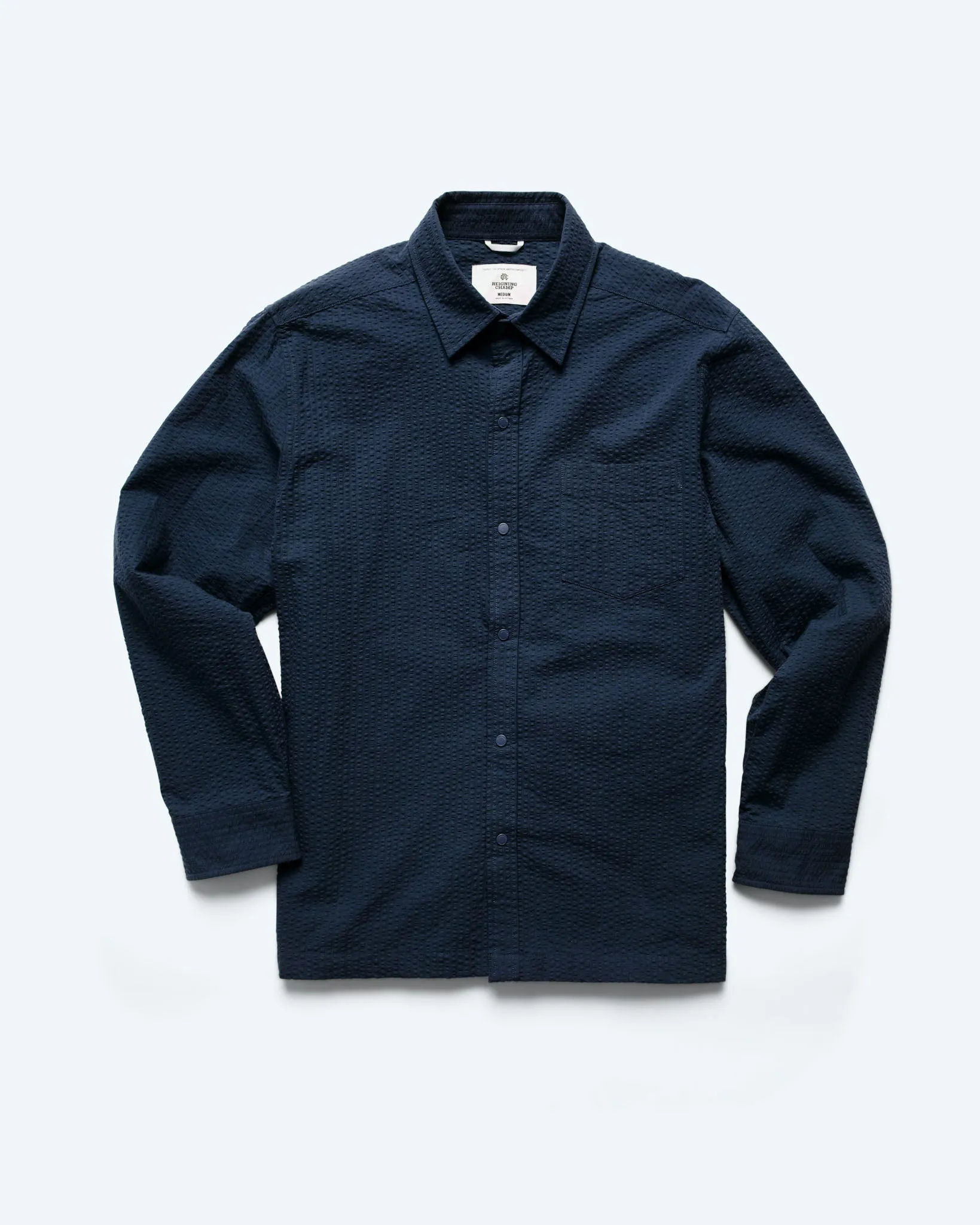 Cotton Seersucker Campus Overshirt