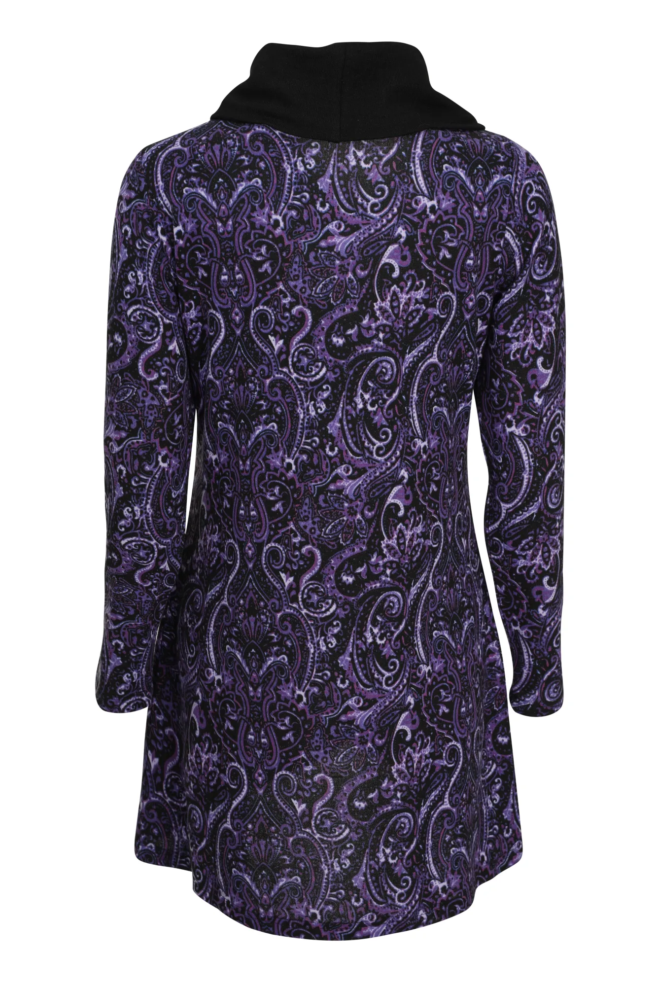 Cowl neck printed Warm Touch Tunic | PURPLE PAISLEY | 7907ZR