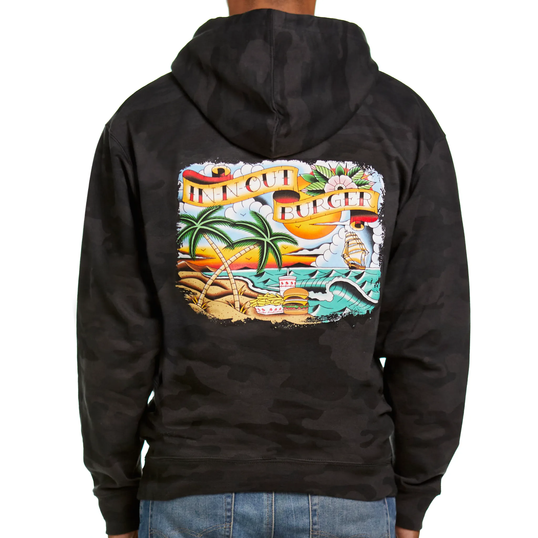 Crossed Palms Tattoo Hooded Pullover