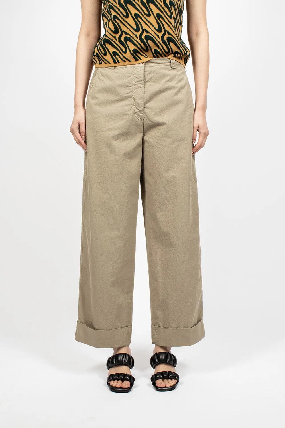 Cuffed Trousers Beige