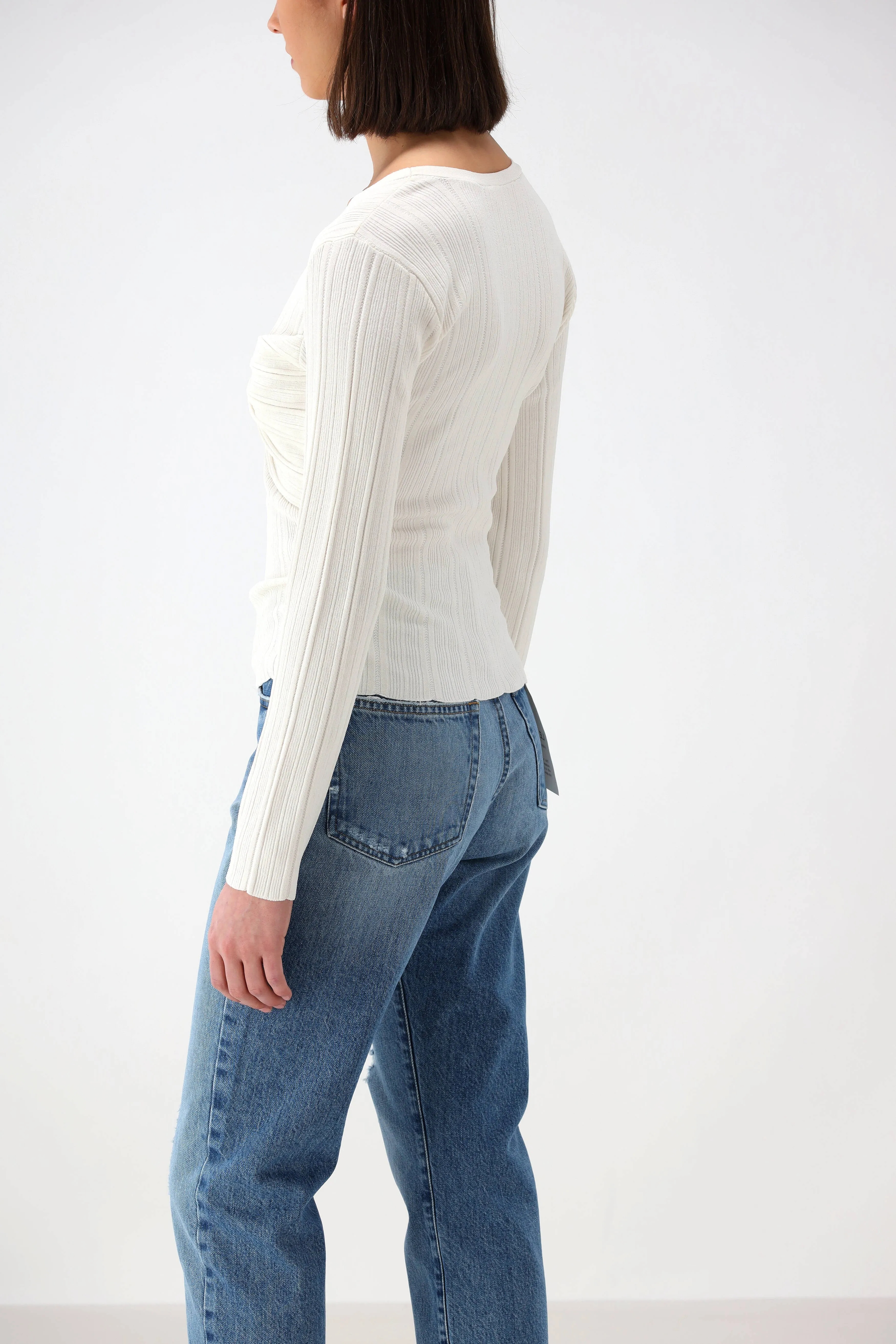 Drapierter Pullover in Bone