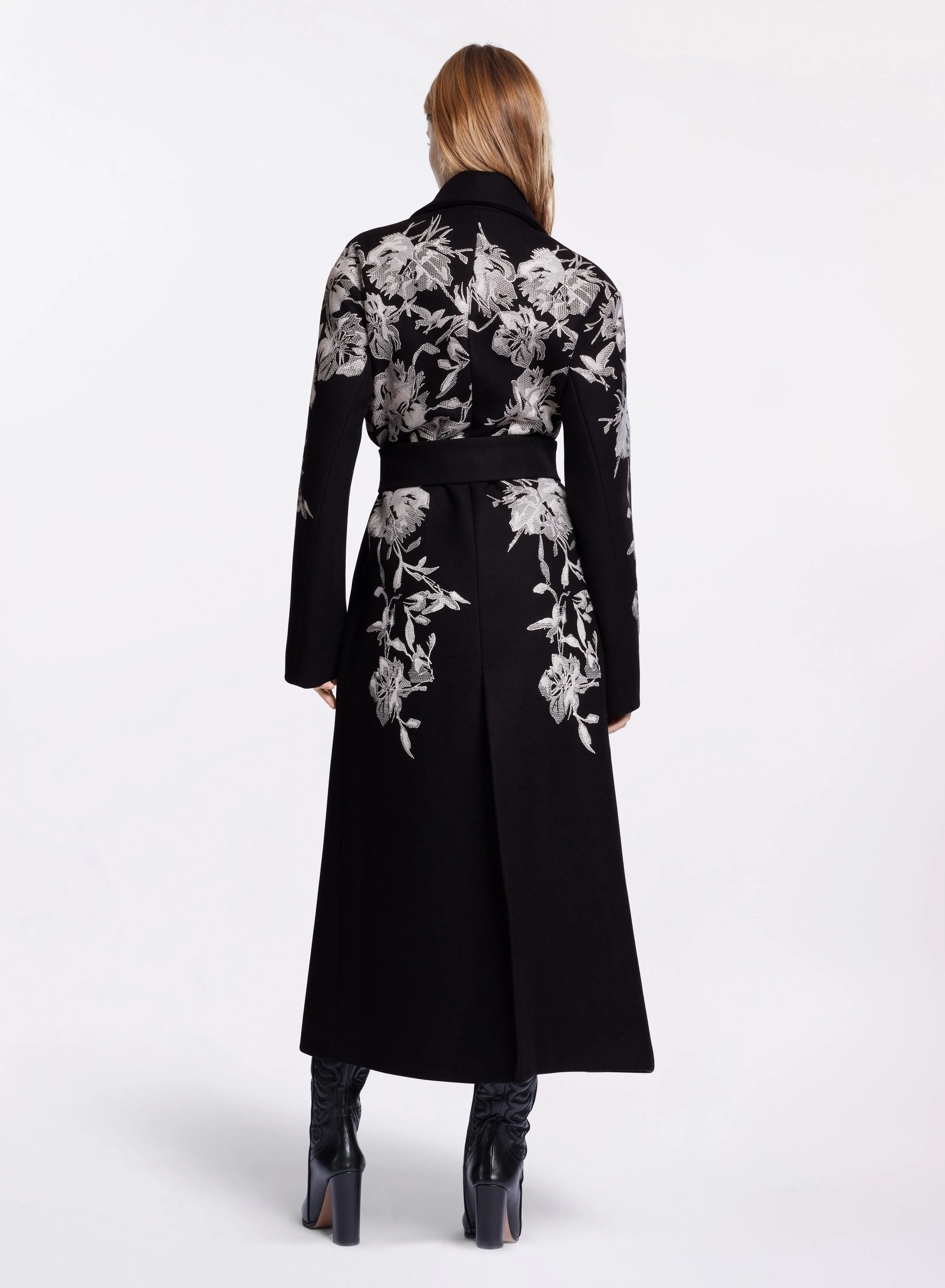 Embroidered Wool Coat