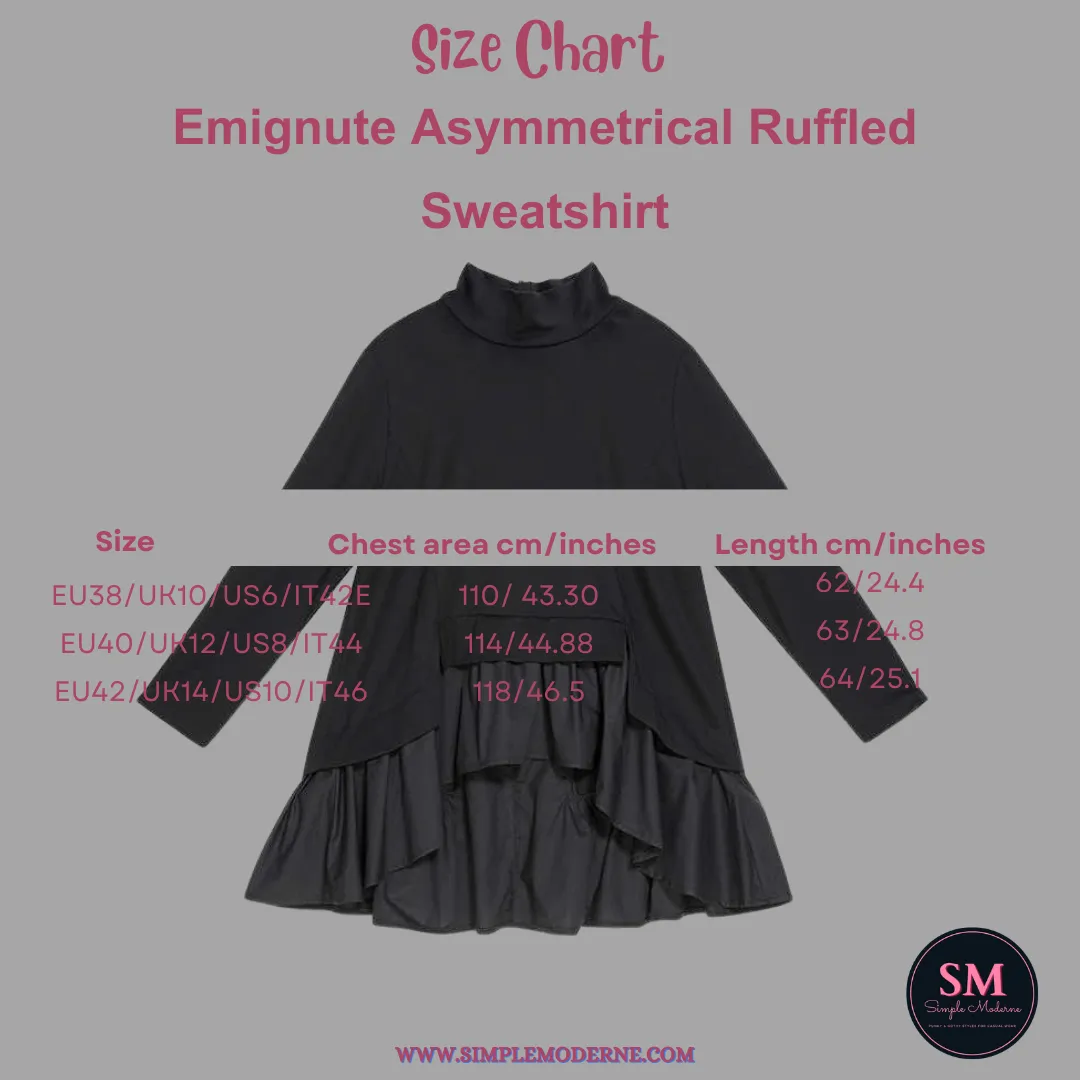 Emignute Asymmetrical Ruffled Sweatshirt