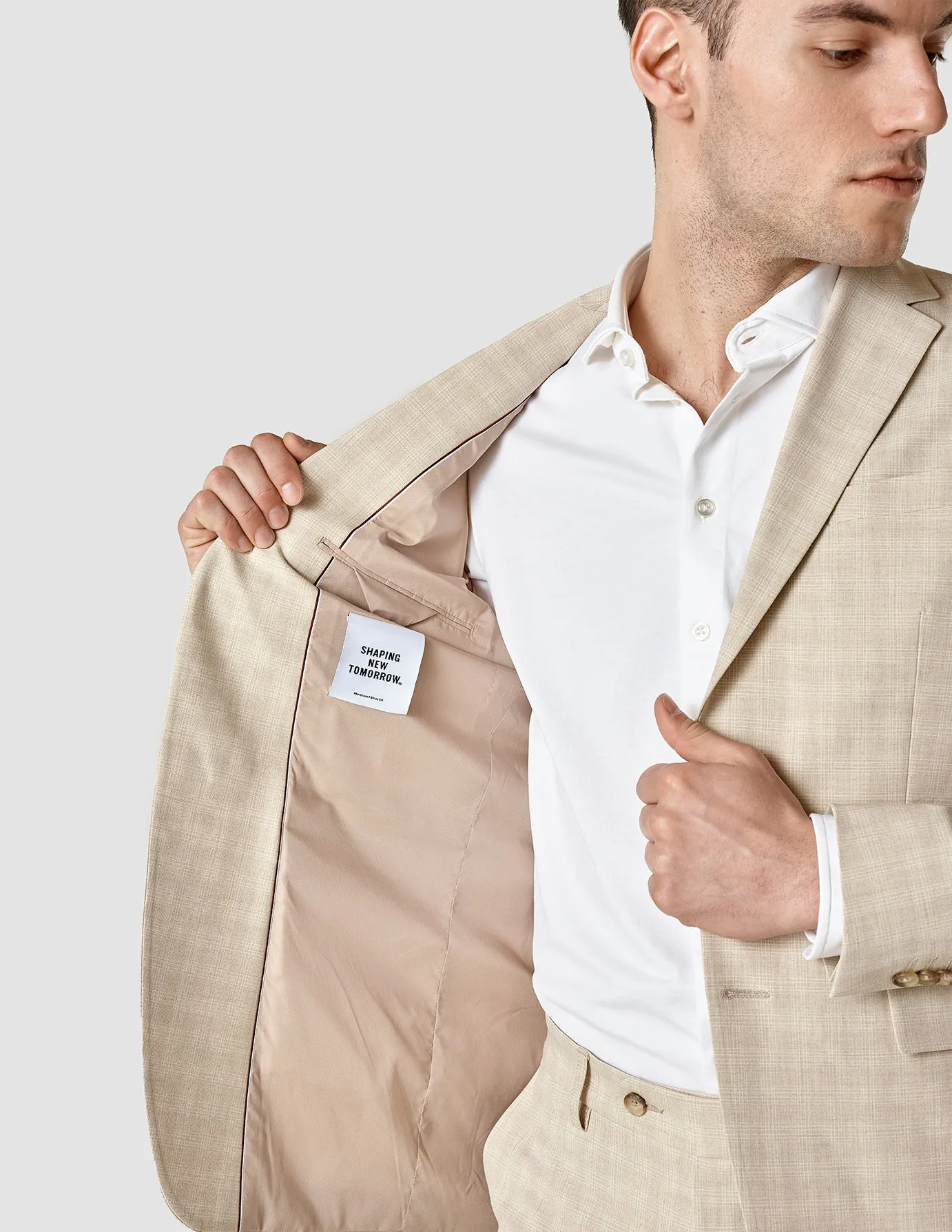 Essential Easy Blazer Slim Warm Sand