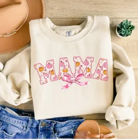 Fall Mama Bow Retro Sweatshirt or T Shirt